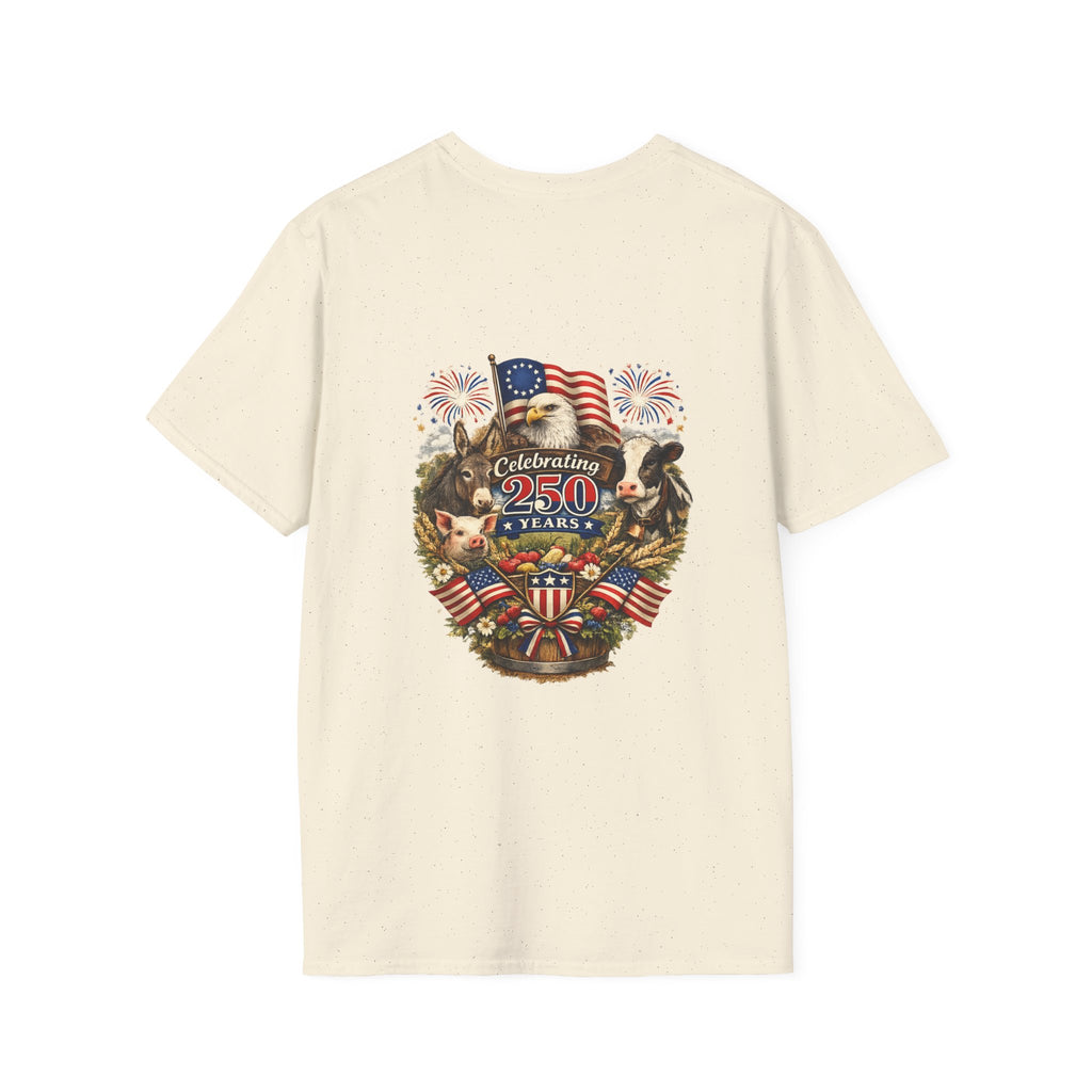 Patriotic Star Tee — Small Distressed Navy Star with Red Stripes