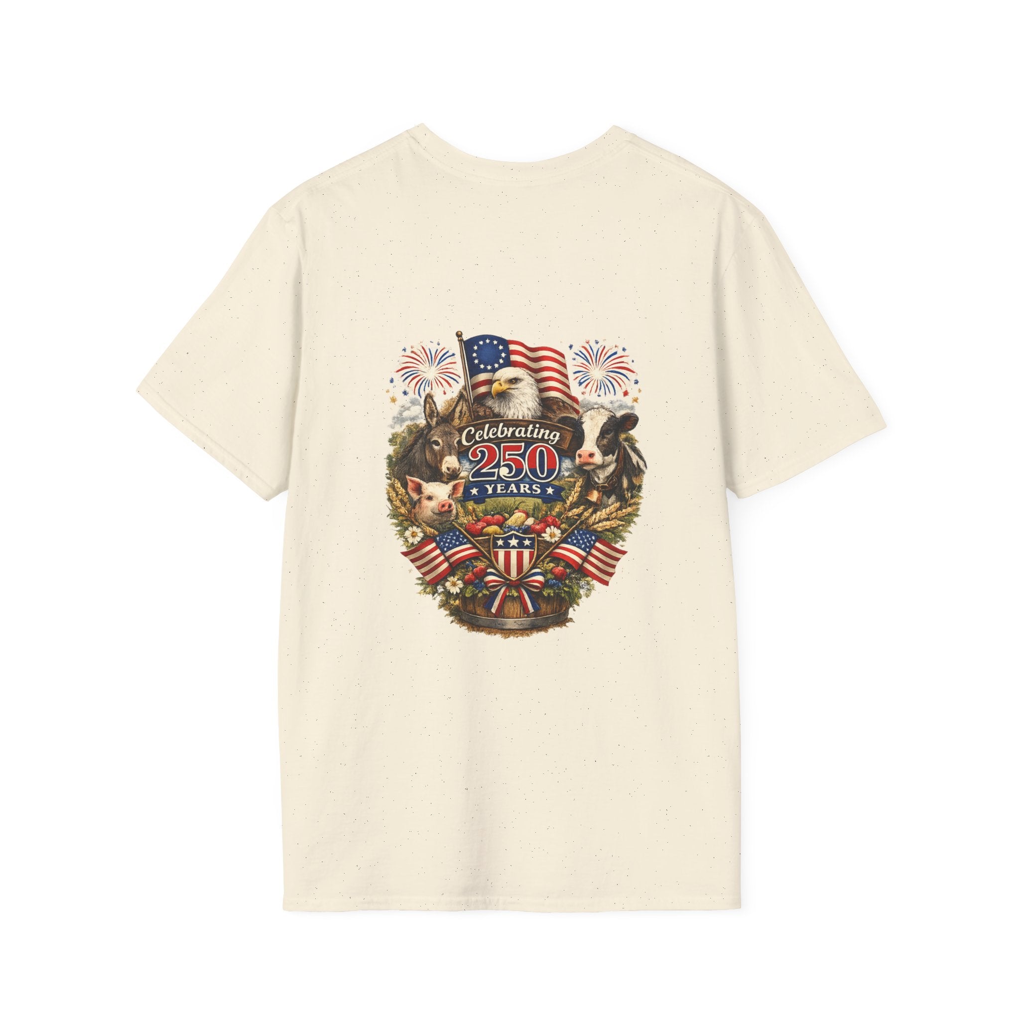 Patriotic Star Tee — Small Distressed Navy Star with Red Stripes
