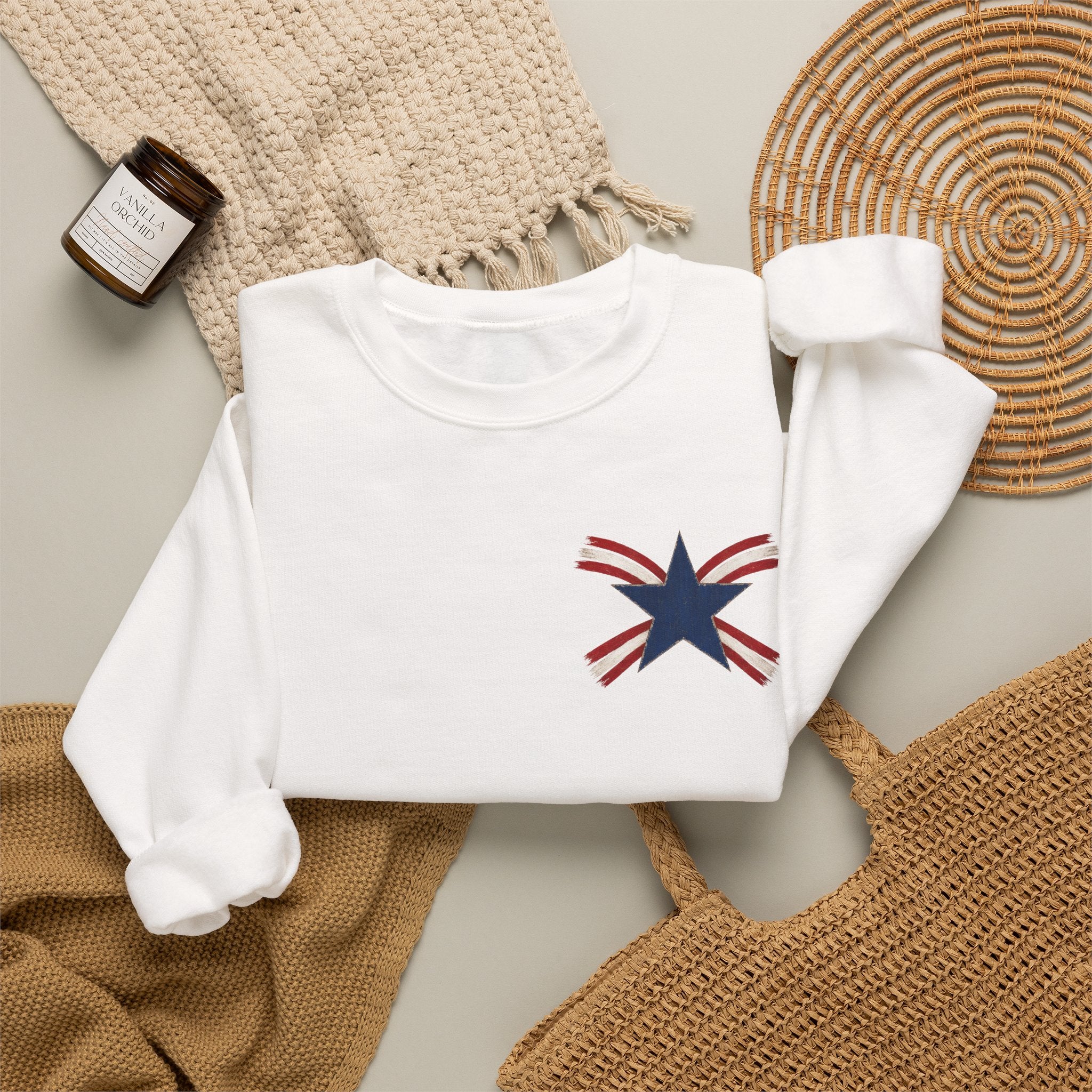 Crewneck Sweatshirt — "Celebrating 250 Years" Patriotic Eagle & Flag Design