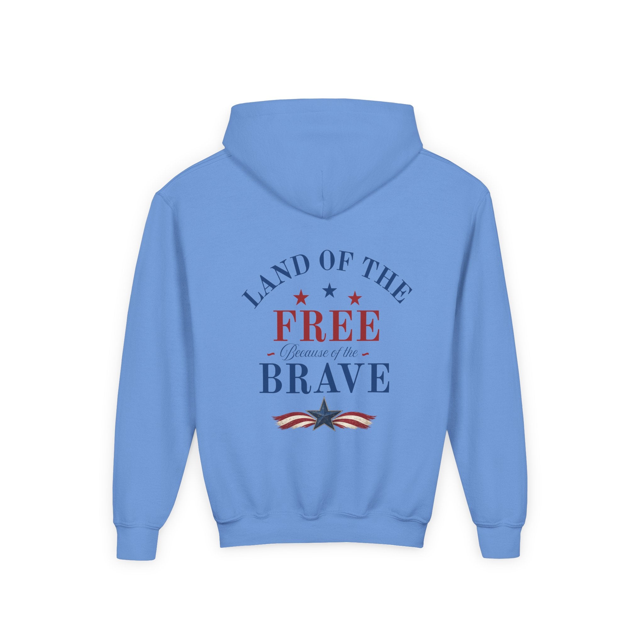 Youth Patriotic Hoodie – "Red, White & Country" | Land of the Free, Home of the Brave