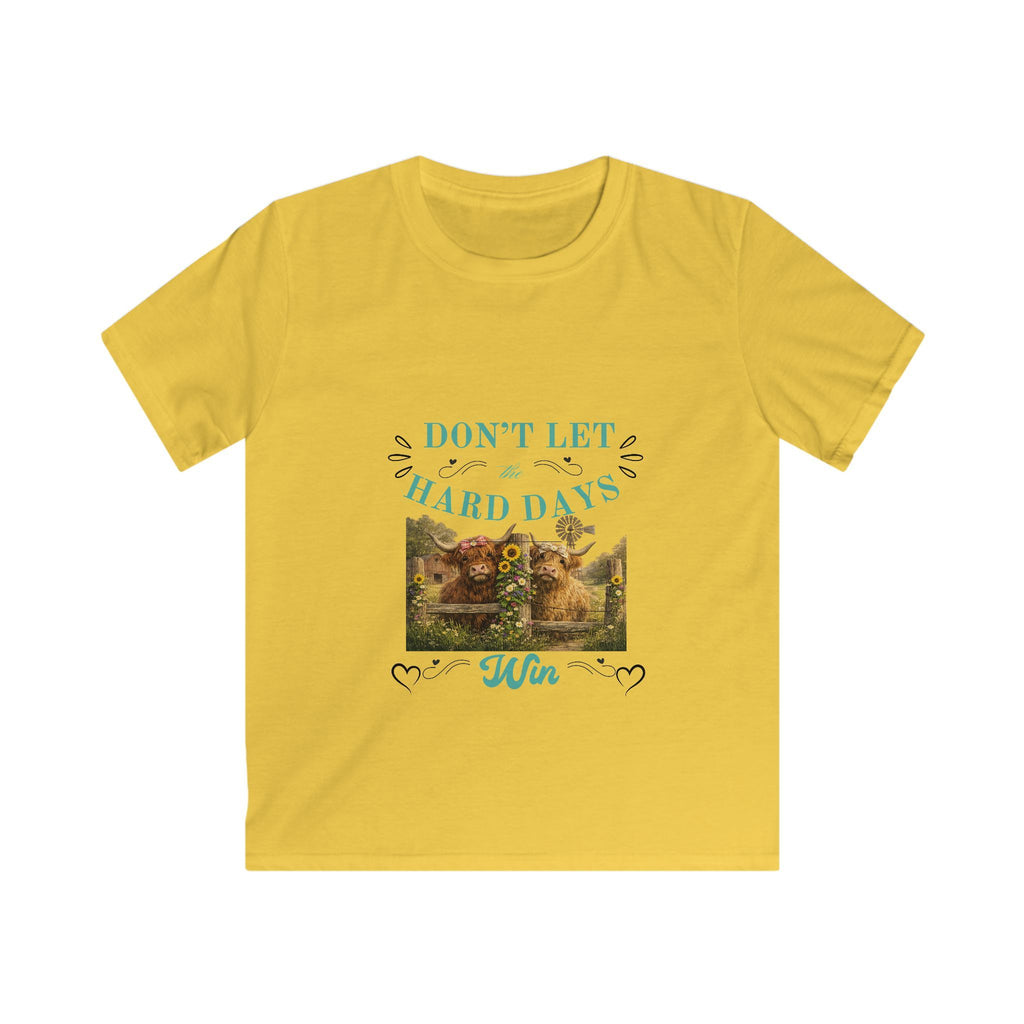 Kids Tee — "Don’t Let Hard Days Win" Inspirational Graphic Shirt