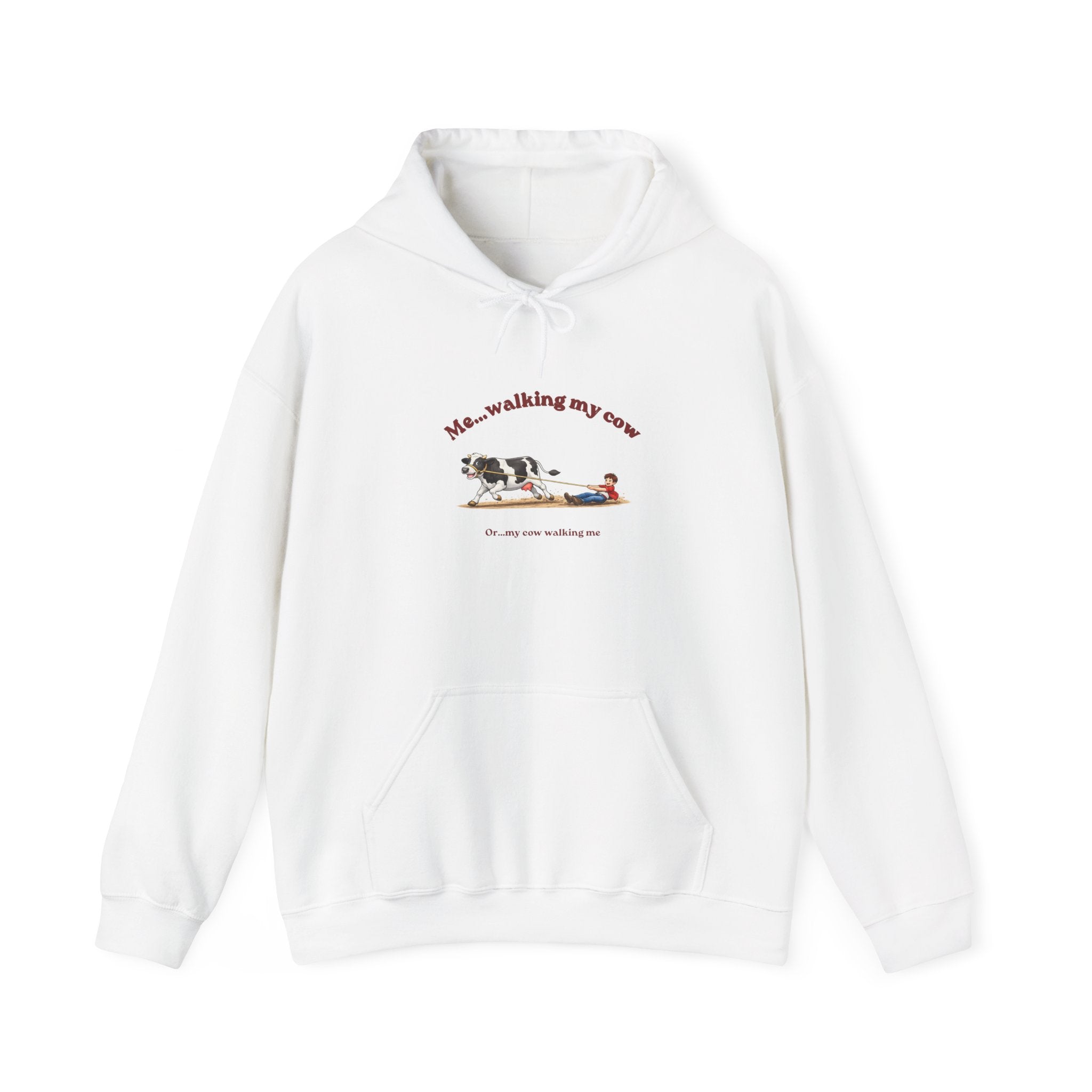 Walking My Cow Hoodie — Funny Farm Animal Hooded Sweatshirt-boy