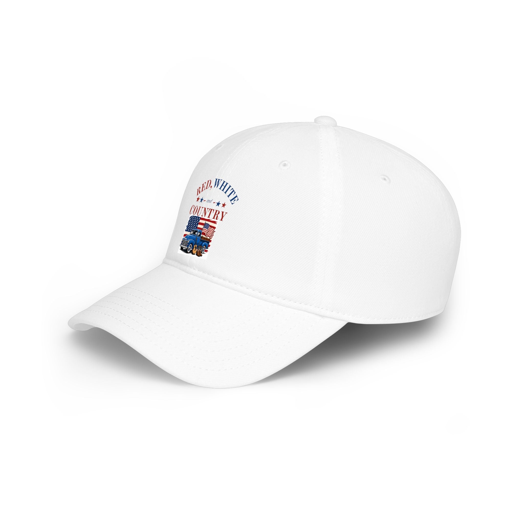 Patriotic 'Red, White & Country' Low Profile Baseball Cap — American Flag Truck Dad Hat