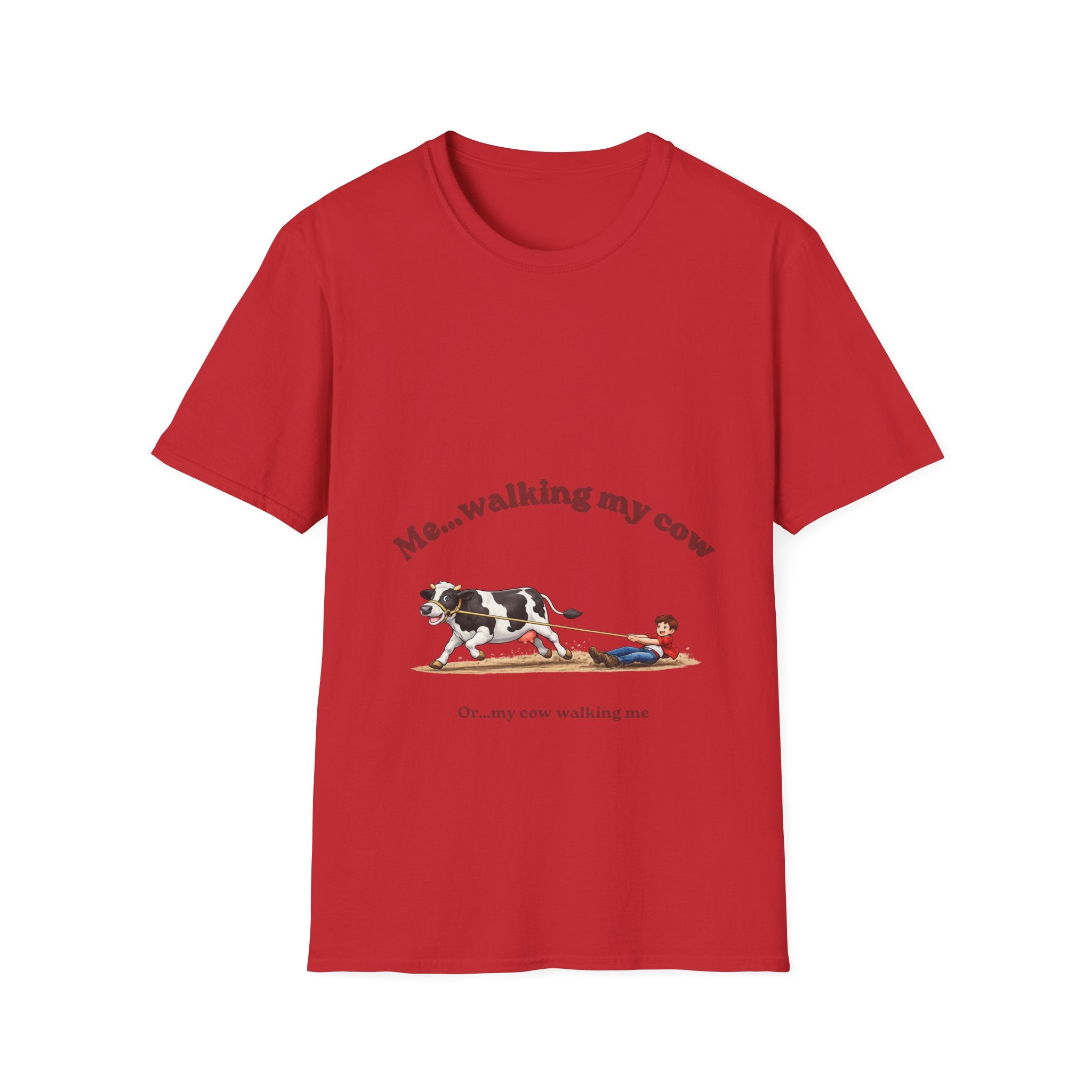 T-Shirt-Cow pulling boy