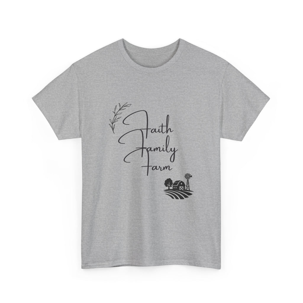 Faith Family Farm T-Shirt — Rustic Farmhouse Scripture Tee