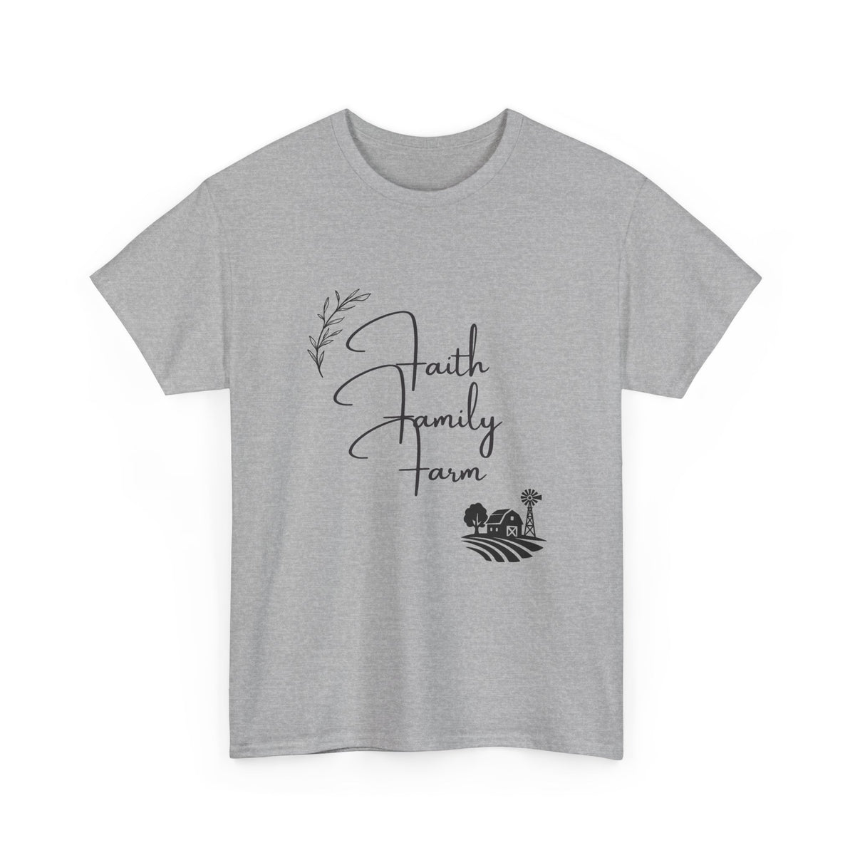 Faith Family Farm T-Shirt — Rustic Farmhouse Scripture Tee