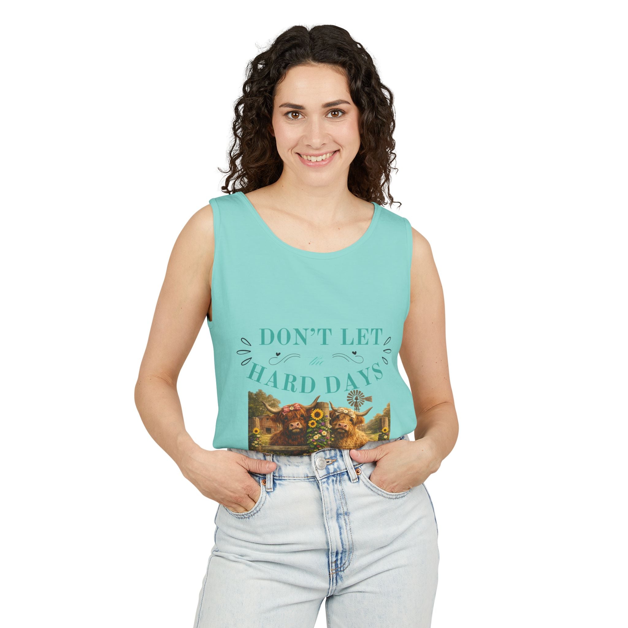 Don’t Let Hard Days Win Tank Top — Motivational Floral Graphic Tank