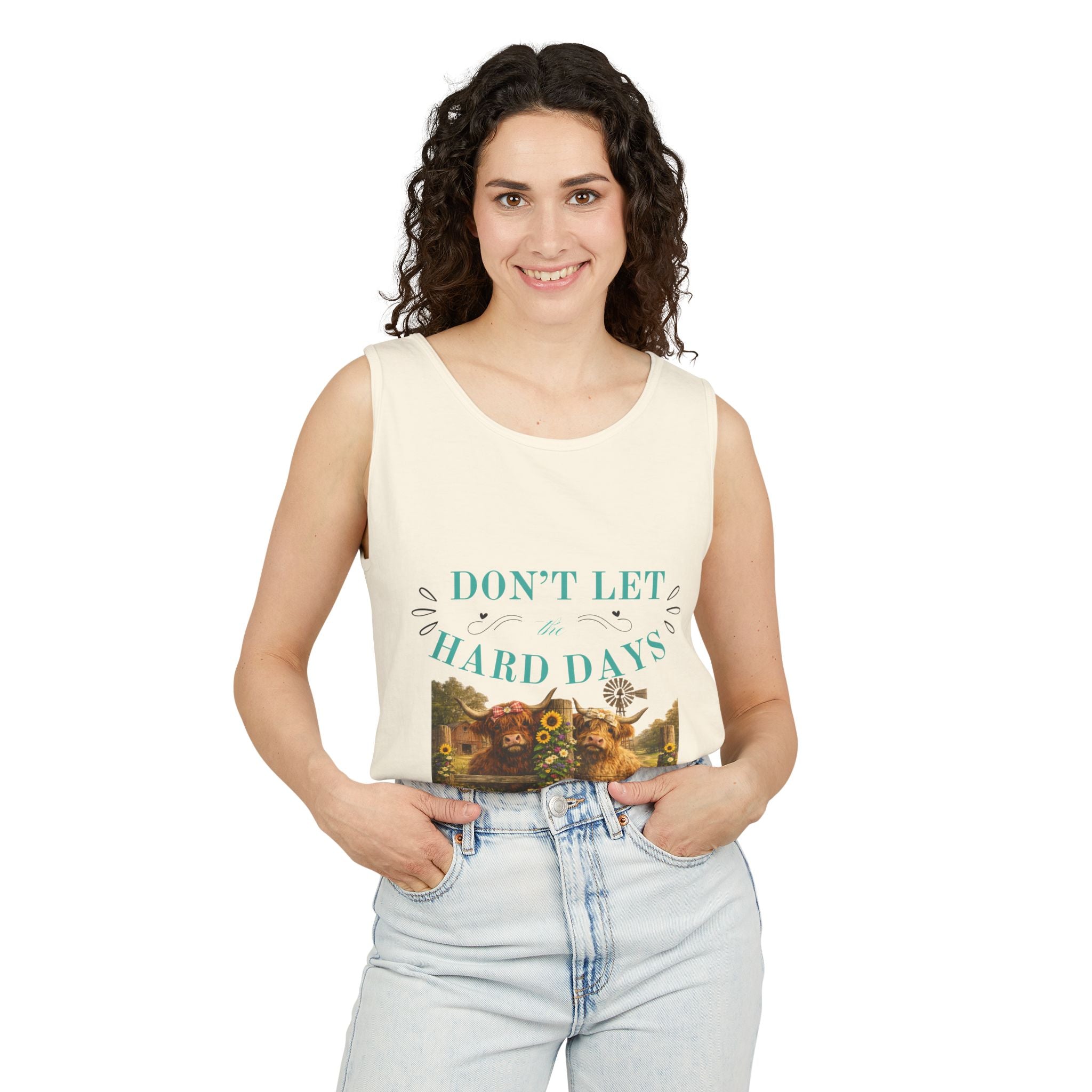 Don’t Let Hard Days Win Tank Top — Motivational Floral Graphic Tank