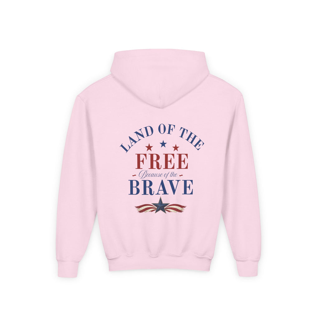 Youth Patriotic Hoodie – "Red, White & Country" | Land of the Free, Home of the Brave