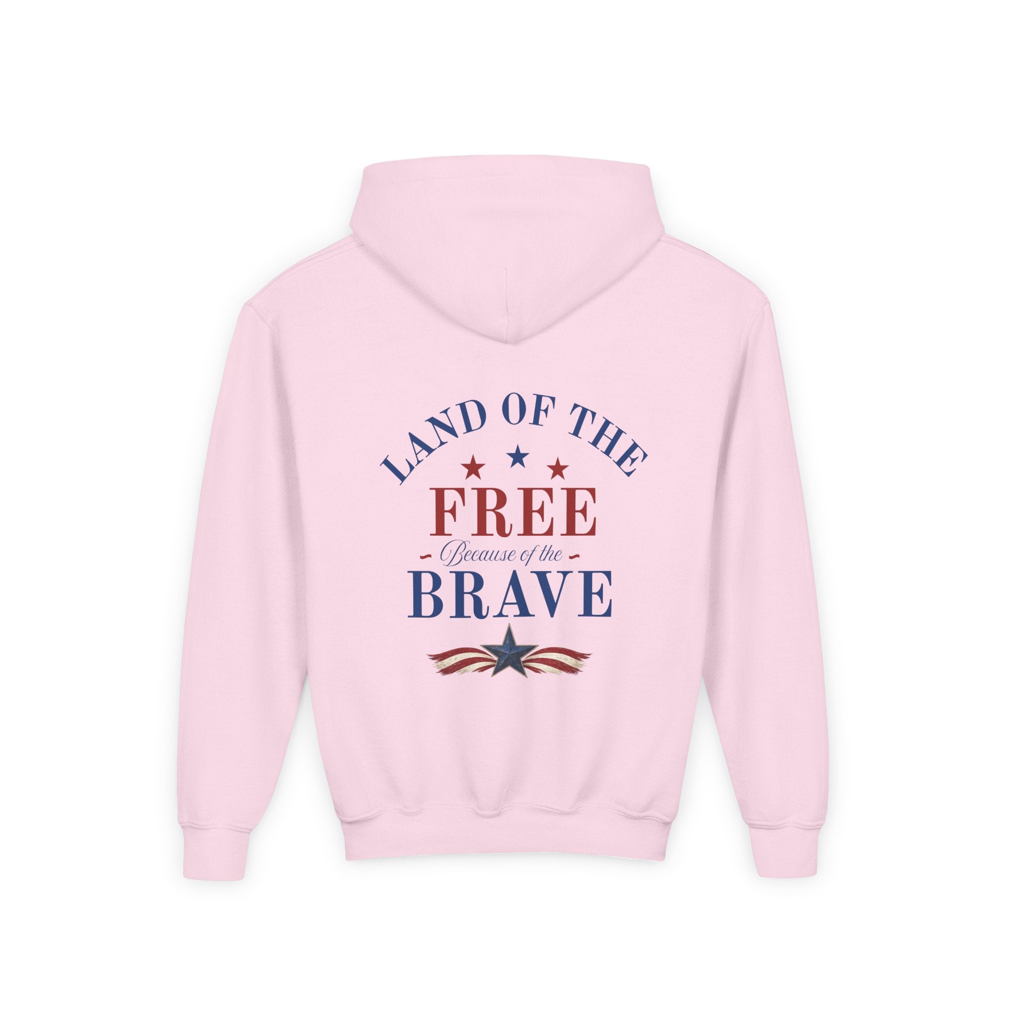 Youth Patriotic Hoodie – "Red, White & Country" | Land of the Free, Home of the Brave