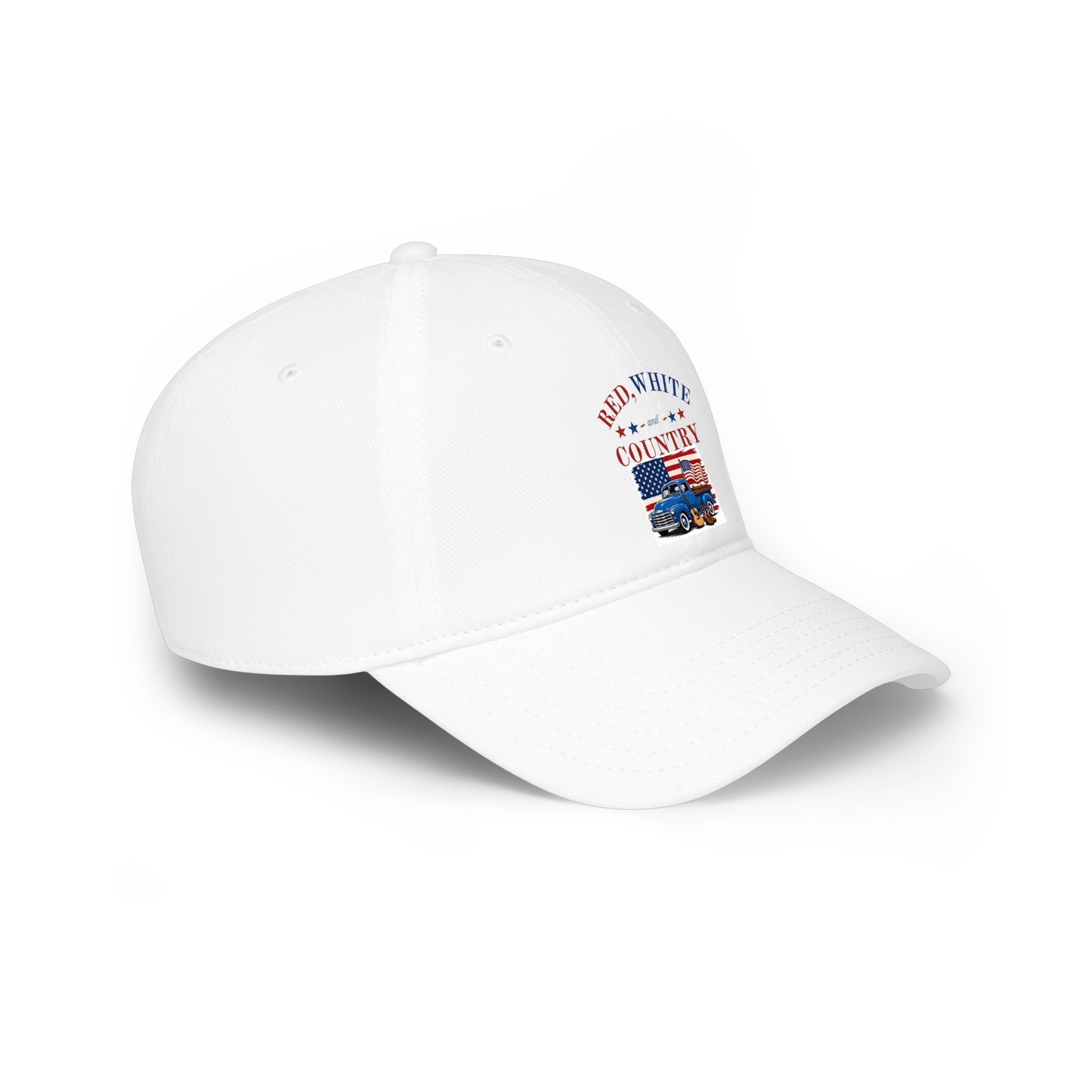 Patriotic 'Red, White & Country' Low Profile Baseball Cap — American Flag Truck Dad Hat