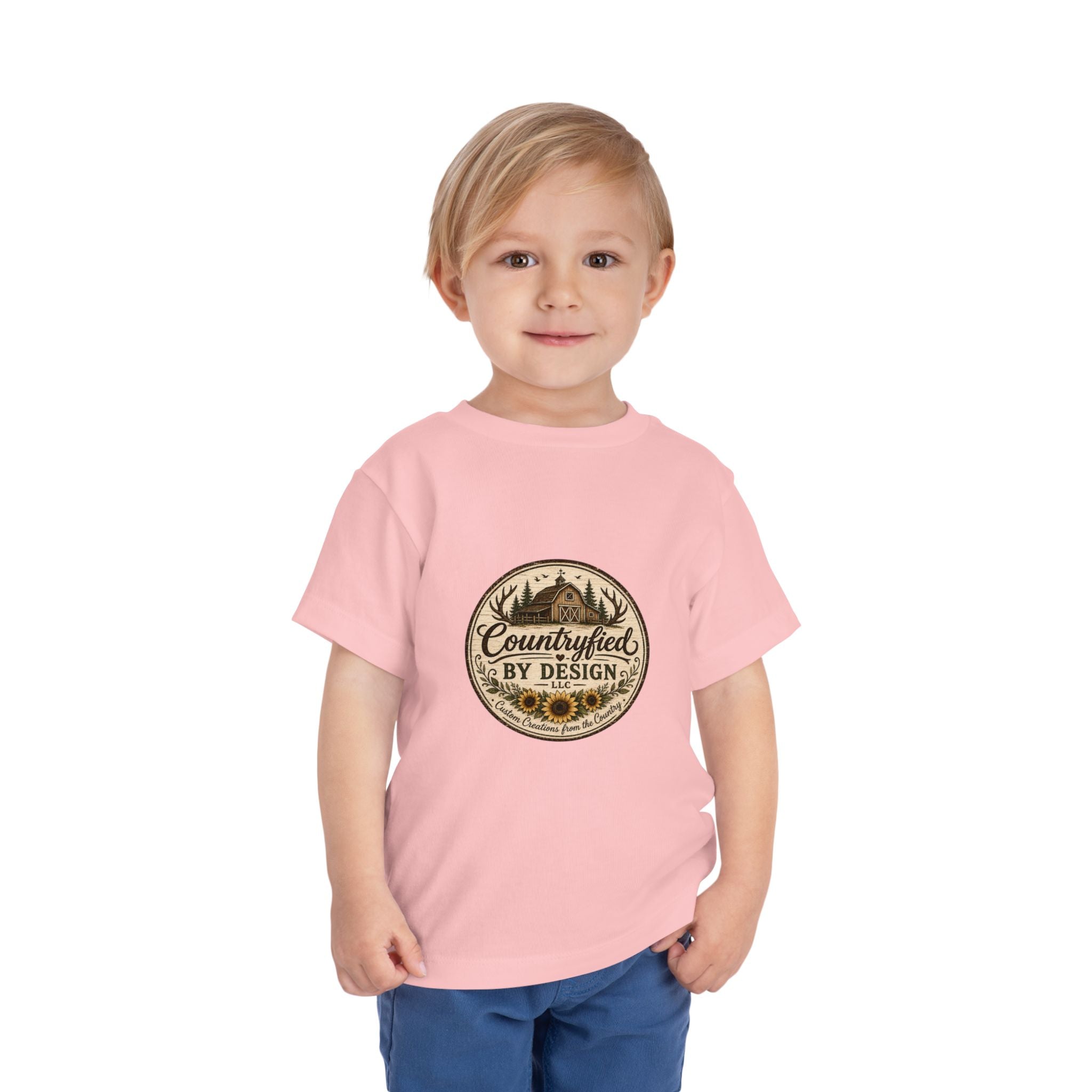 Toddler Tee — “Countryfied by Design” Rustic Farmhouse Graphic