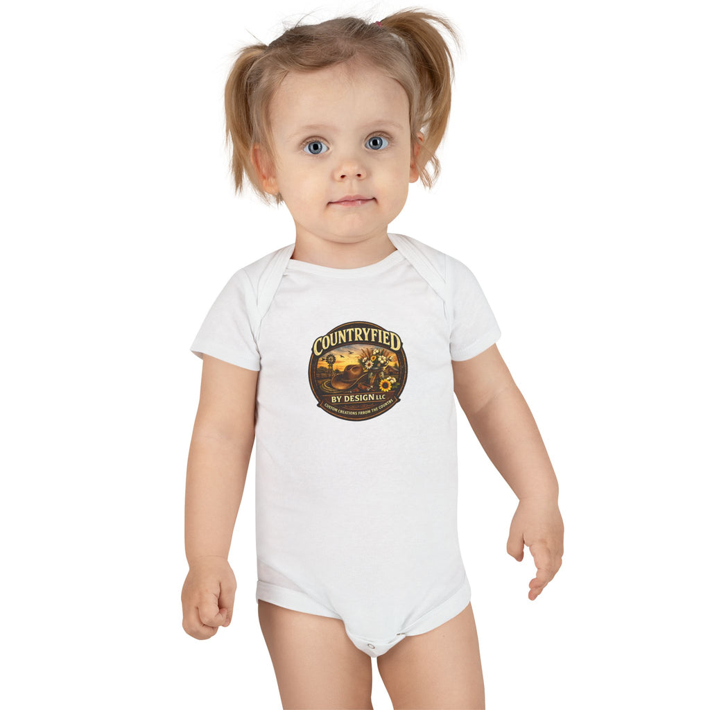 Countryfied Baby Onesie – Vintage  Farm Infant Bodysuit