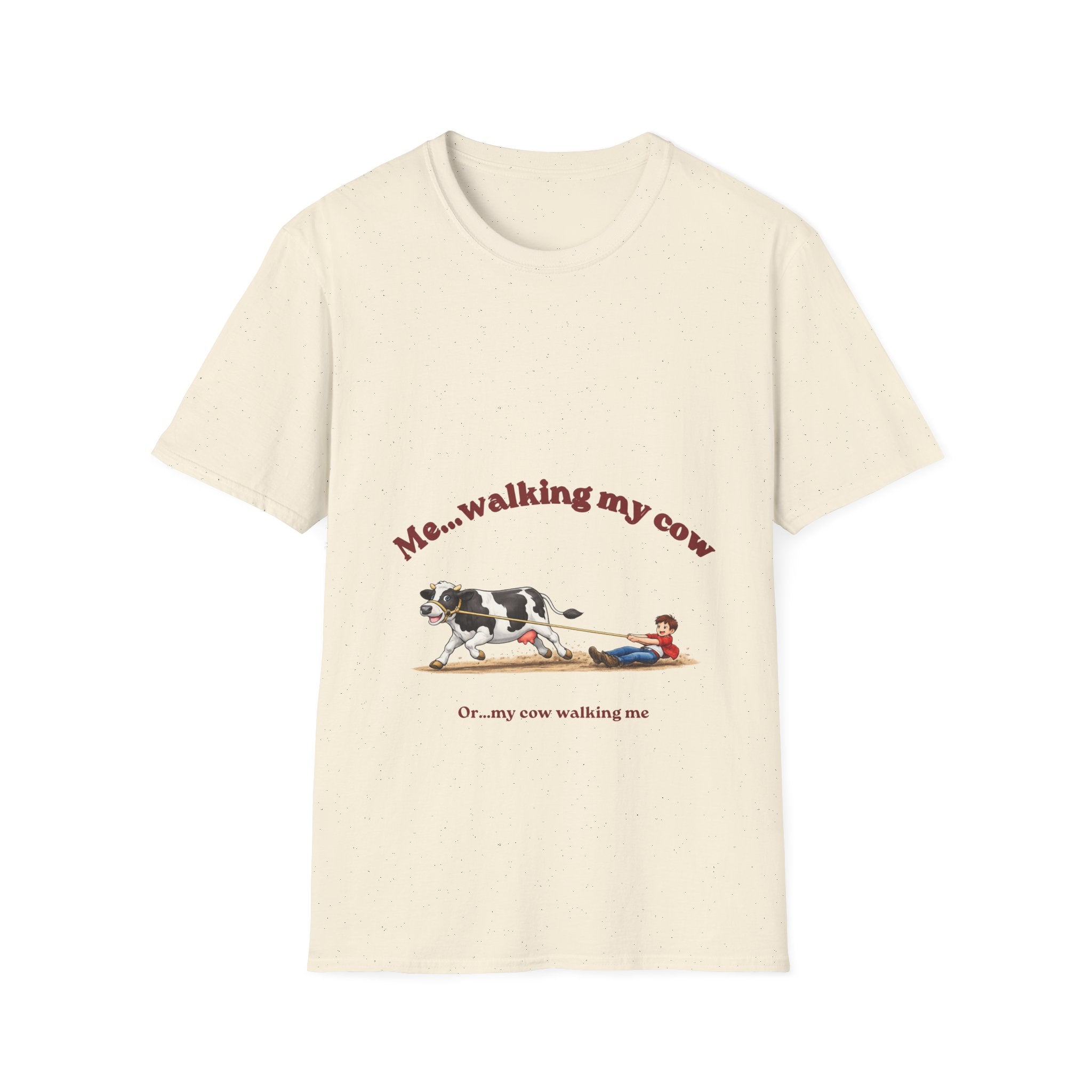T-Shirt-Cow pulling boy