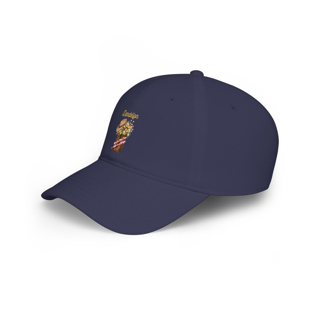 Cowgirl Boots & Flowers Baseball Cap — 'Cowgirl' Embroidered Low Profile Hat