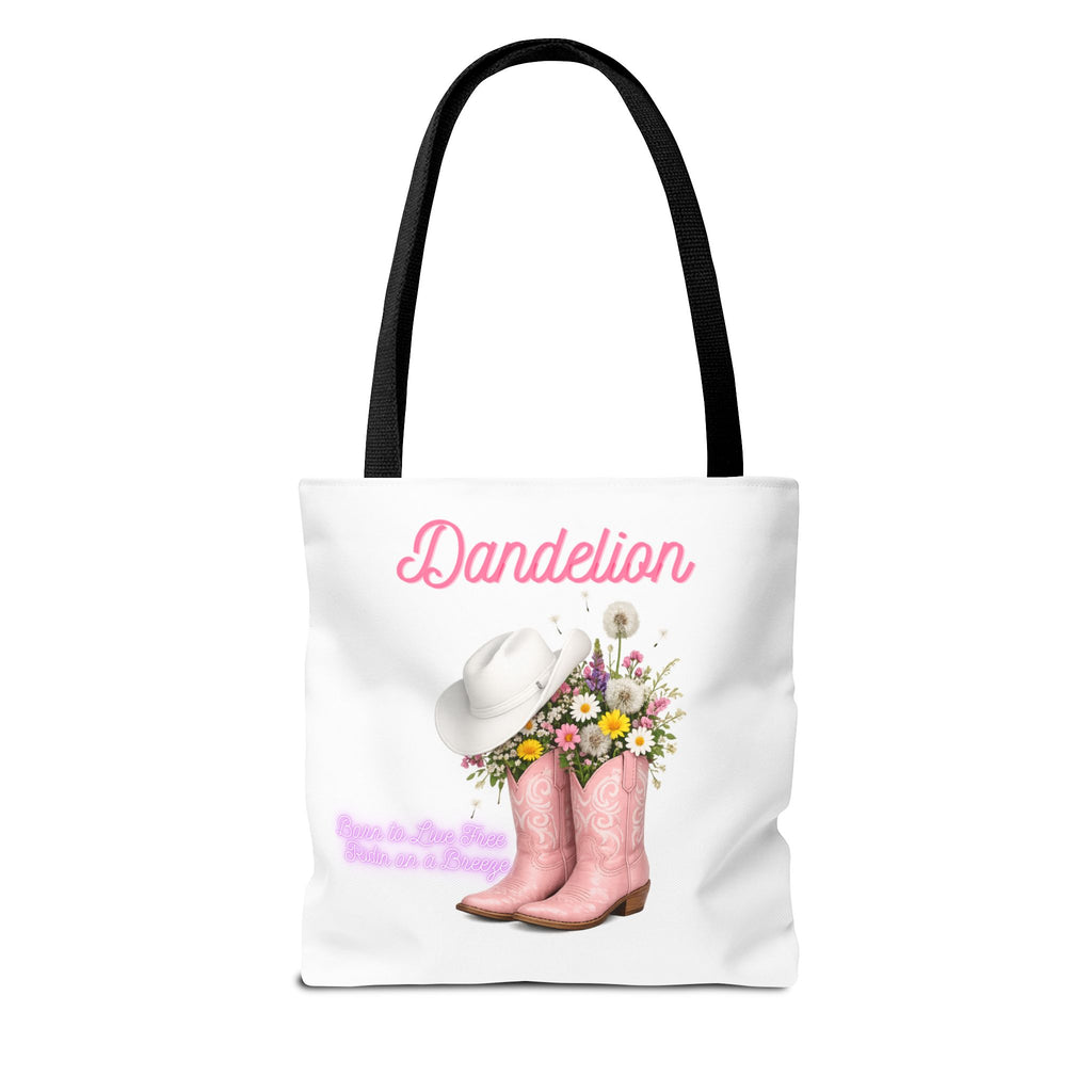 Dandelion Cowboy Boots Tote Bag – Floral Western Canvas Tote