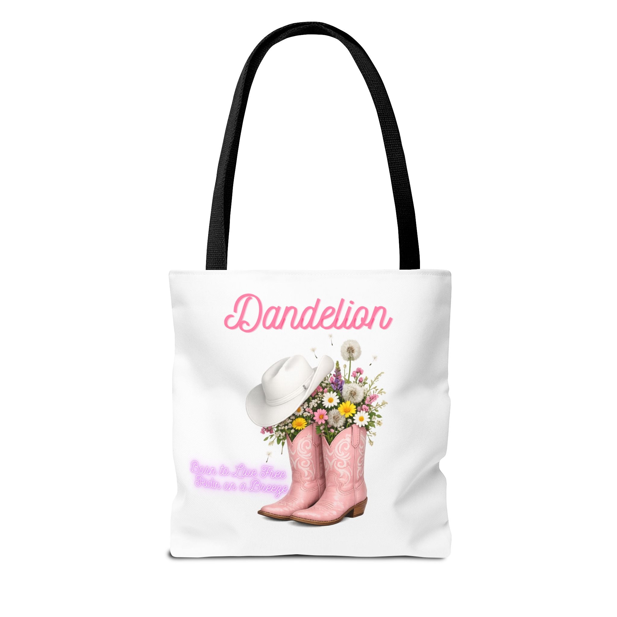 Dandelion Cowboy Boots Tote Bag – Floral Western Canvas Tote