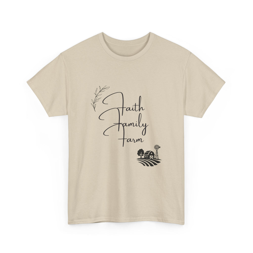 Faith Family Farm T-Shirt — Rustic Farmhouse Scripture Tee