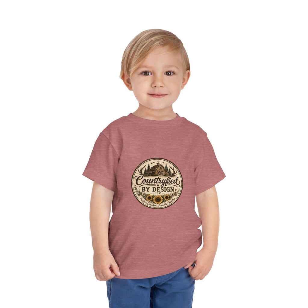 Toddler Tee — “Countryfied by Design” Rustic Farmhouse Graphic