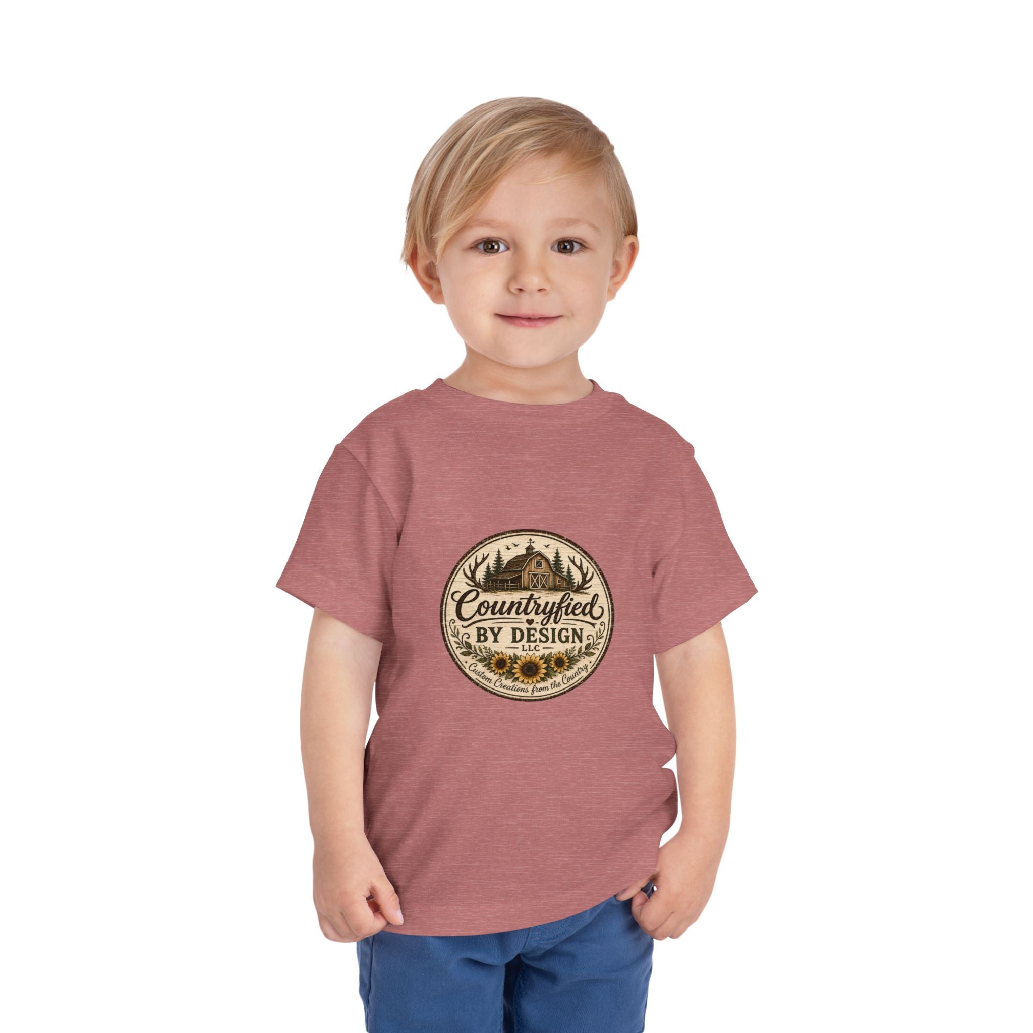 Toddler Tee — “Countryfied by Design” Rustic Farmhouse Graphic