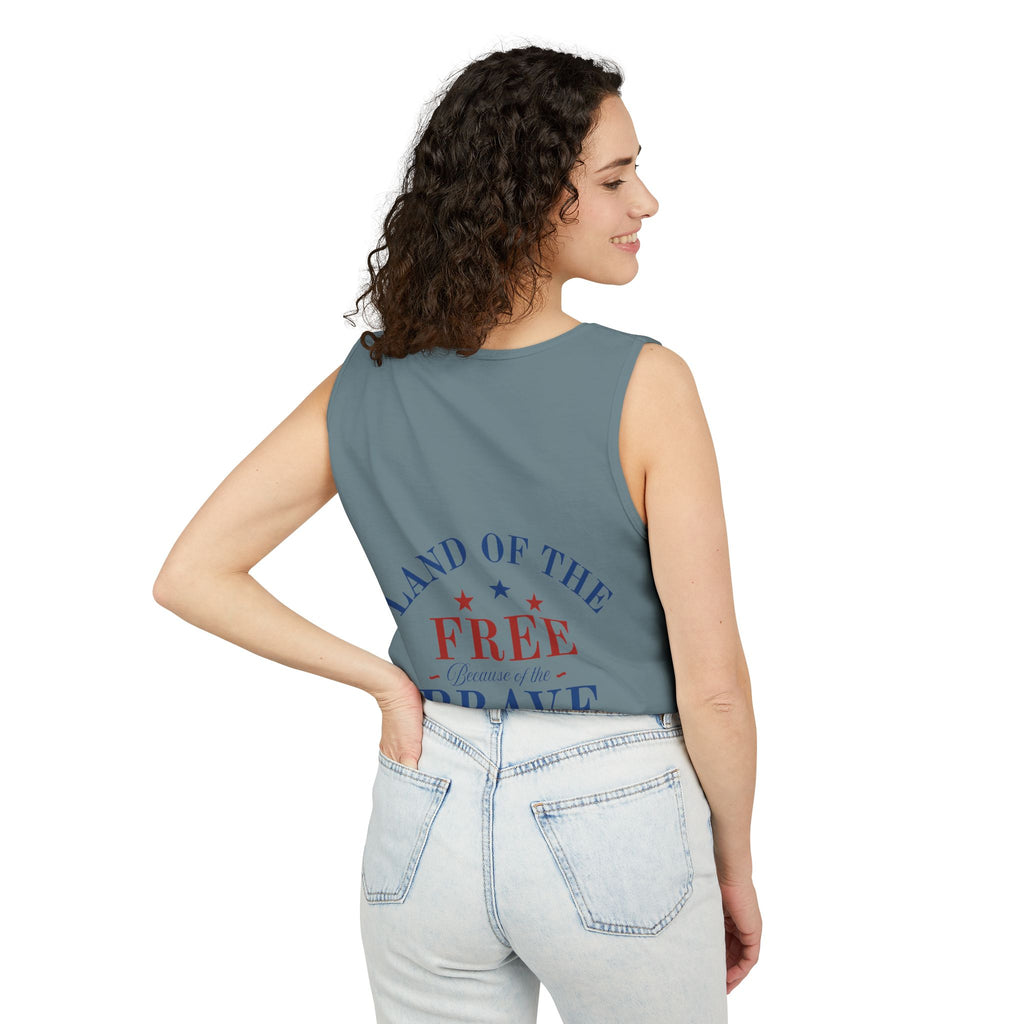 Patriotic Tank Top – "Red, White and Country" Vintage Truck | "Land of the Free" 4th of July Tank
