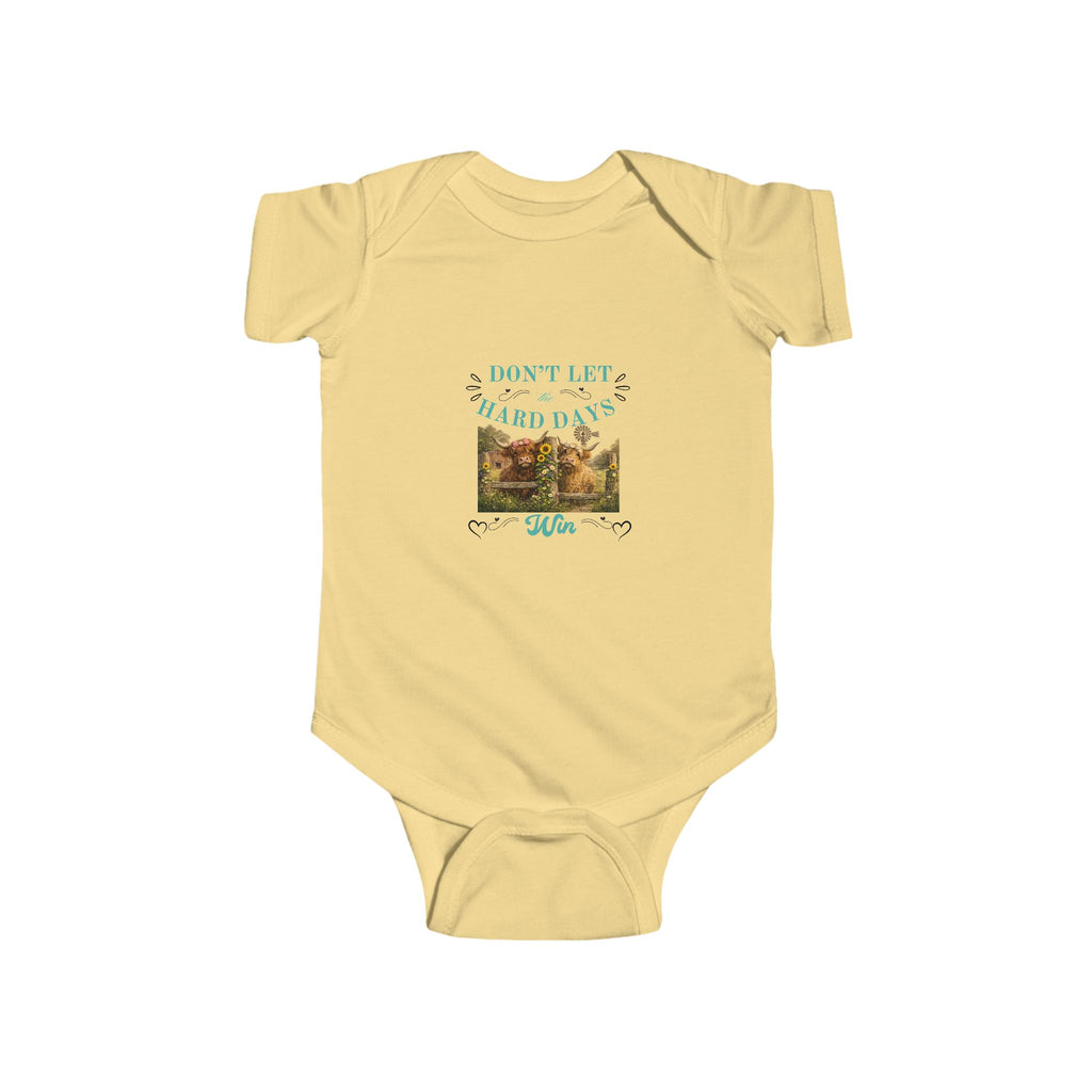 Infant Bodysuit "Don't Let a Few Hard Days Stop You" Vintage Nature Baby Onesie - Inspirational Newborn Gift