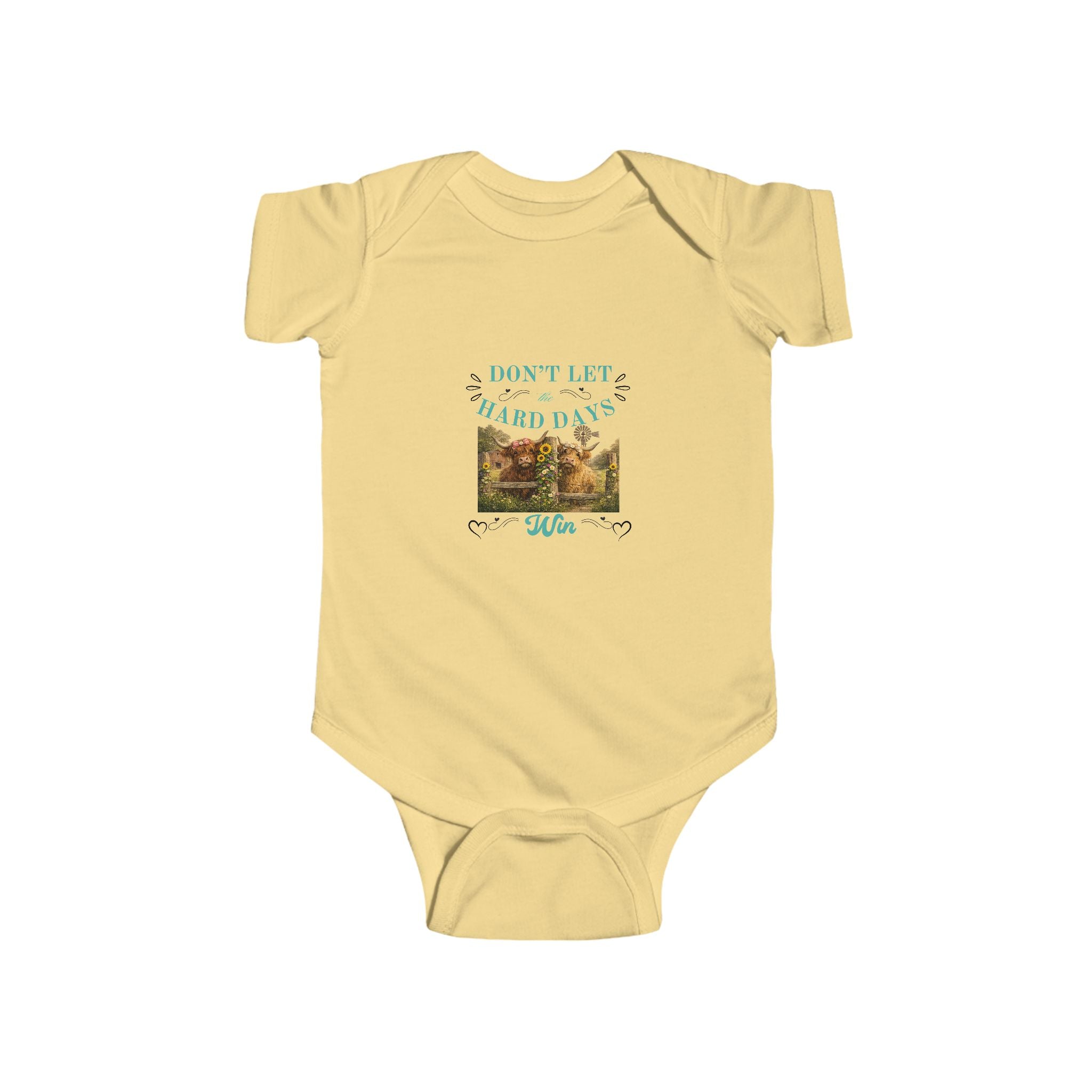 Infant Bodysuit "Don't Let a Few Hard Days Stop You" Vintage Nature Baby Onesie - Inspirational Newborn Gift