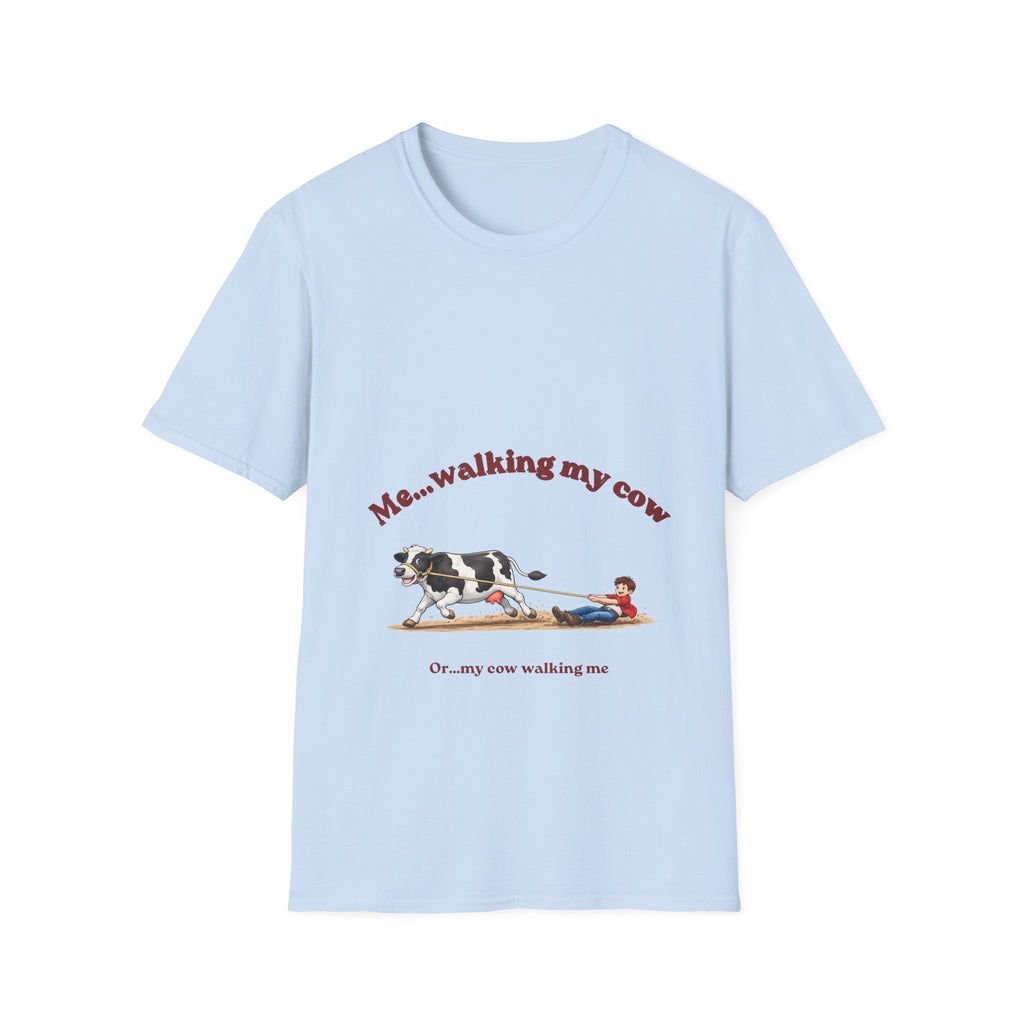 T-Shirt-Cow pulling boy