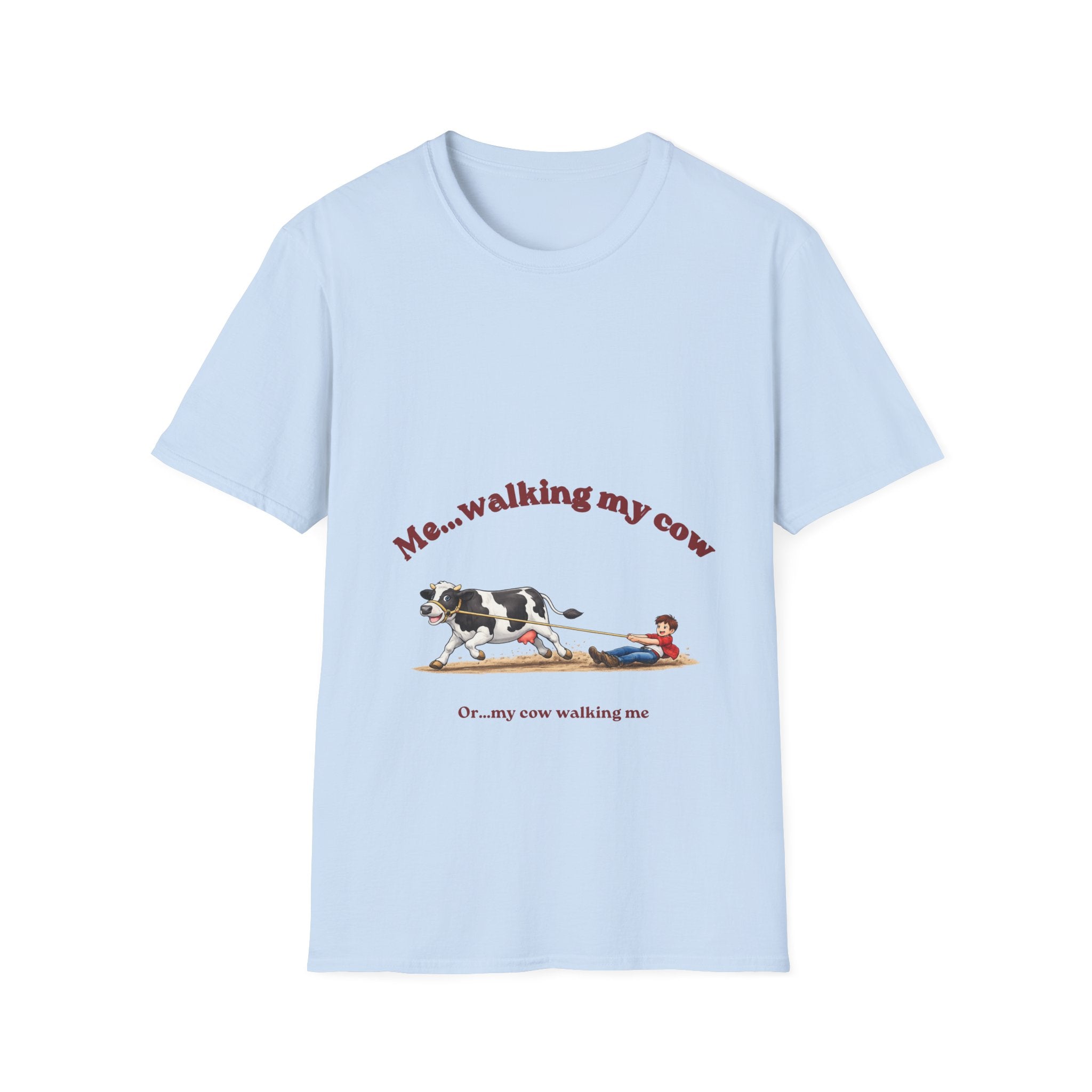 T-Shirt-Cow pulling boy