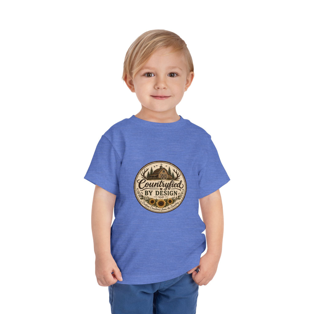 Toddler Tee — “Countryfied by Design” Rustic Farmhouse Graphic