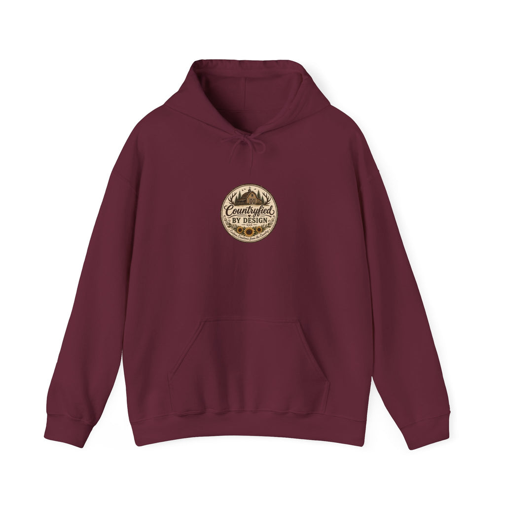 Outdoor Patch Hoodie - 'Campcrafted By Design' Vintage Mountain Emblem