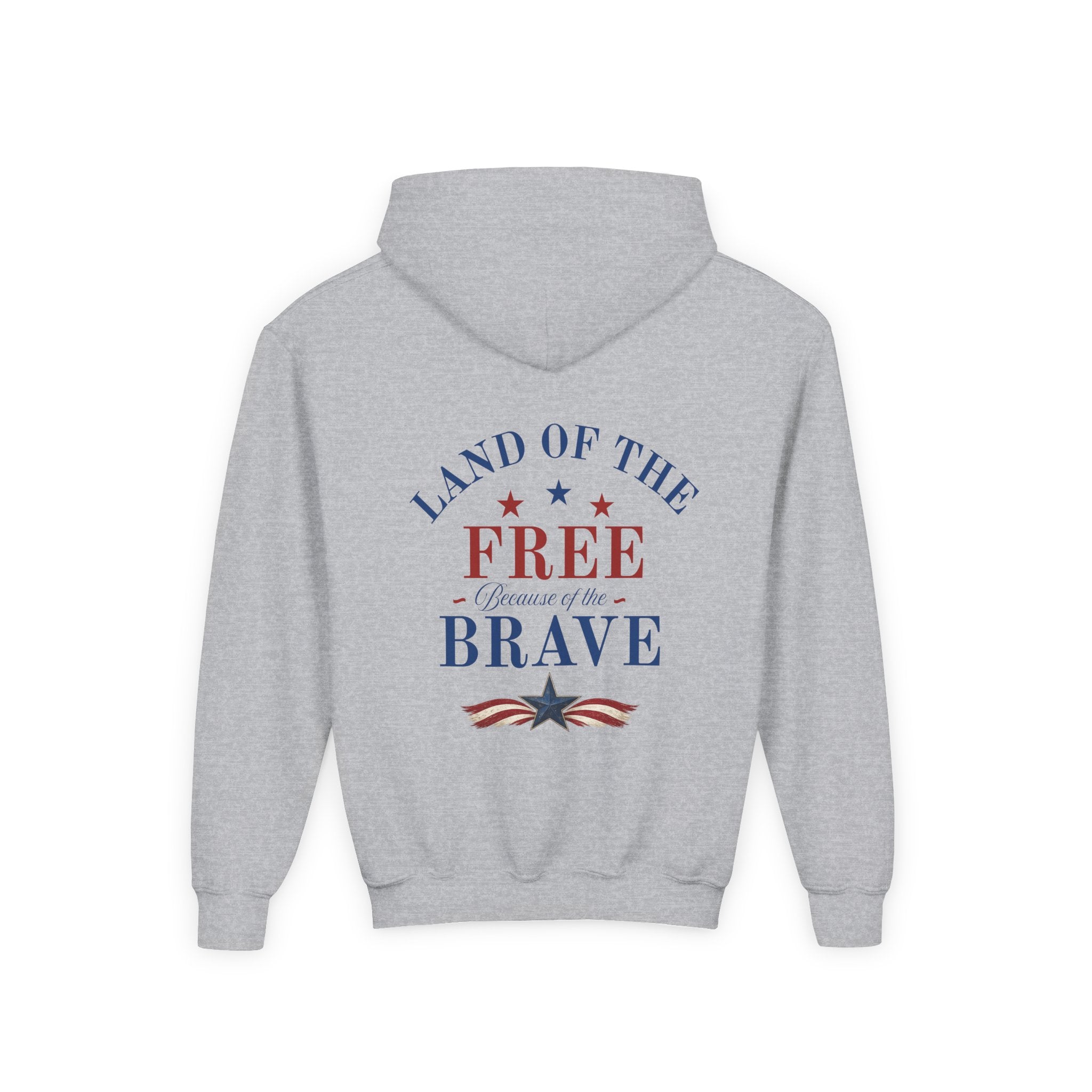 Youth Patriotic Hoodie – "Red, White & Country" | Land of the Free, Home of the Brave