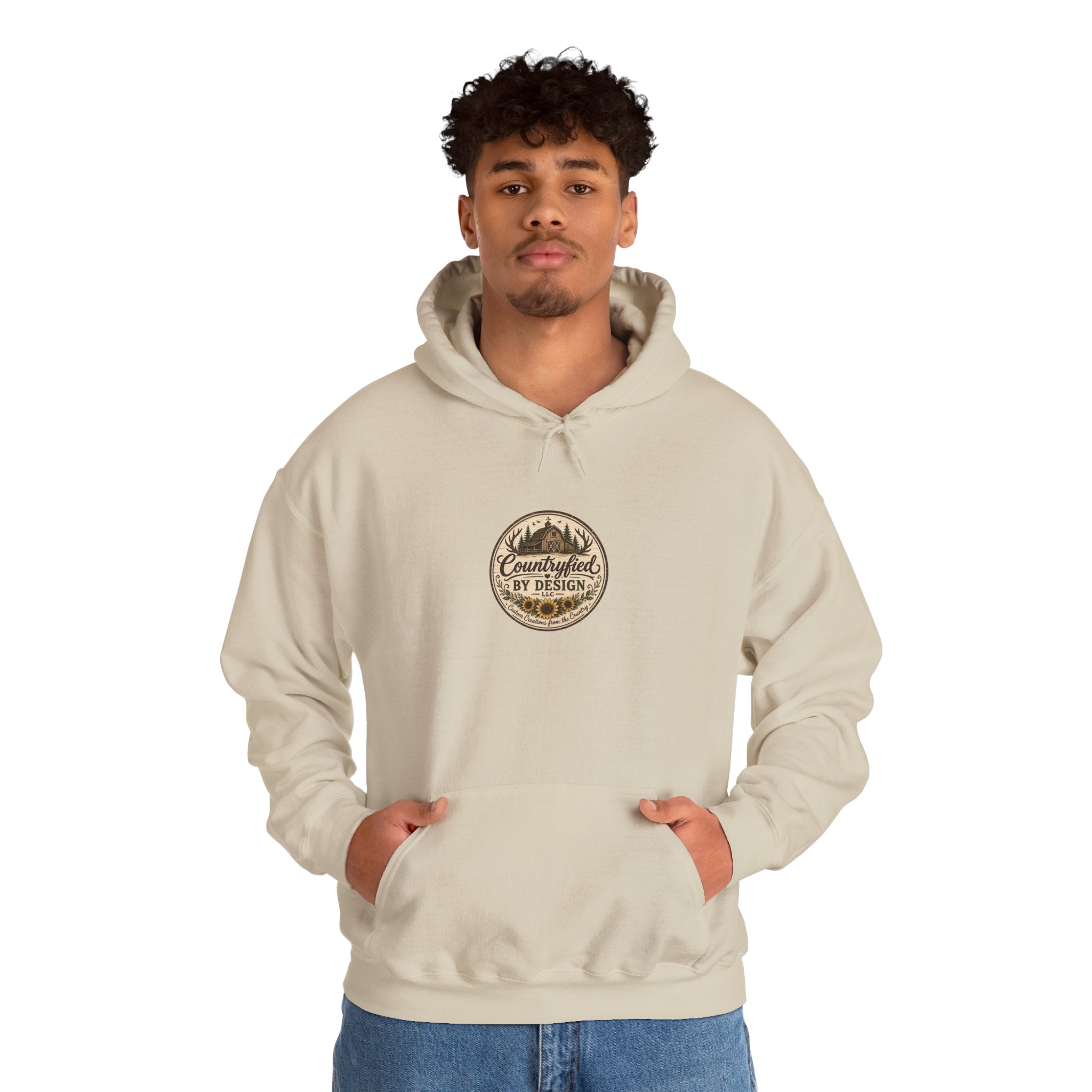 Outdoor Patch Hoodie - 'Campcrafted By Design' Vintage Mountain Emblem