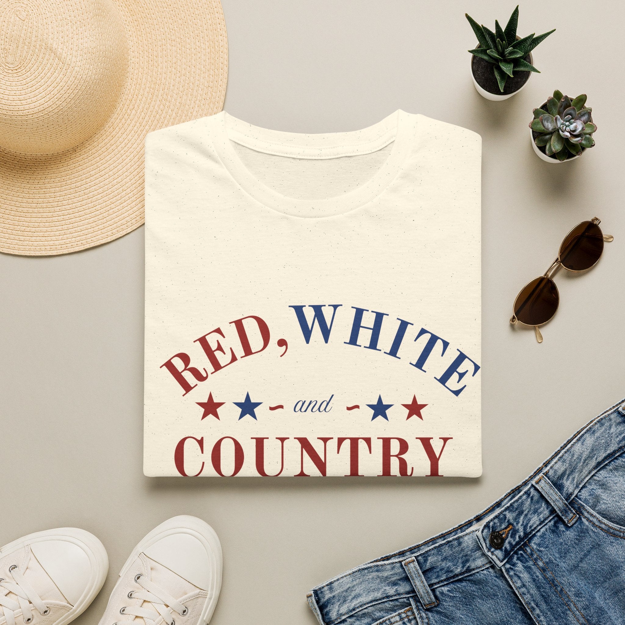 Red, White and Country T-Shirt — Patriotic Vintage Truck Americana Tee