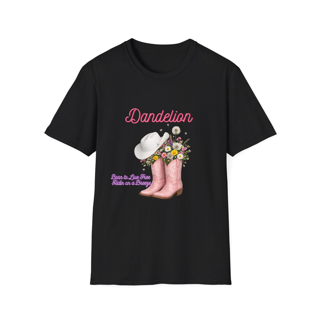 Dandelion Graphic T-Shirt — Floral Cowboy Boots & Hat Tee