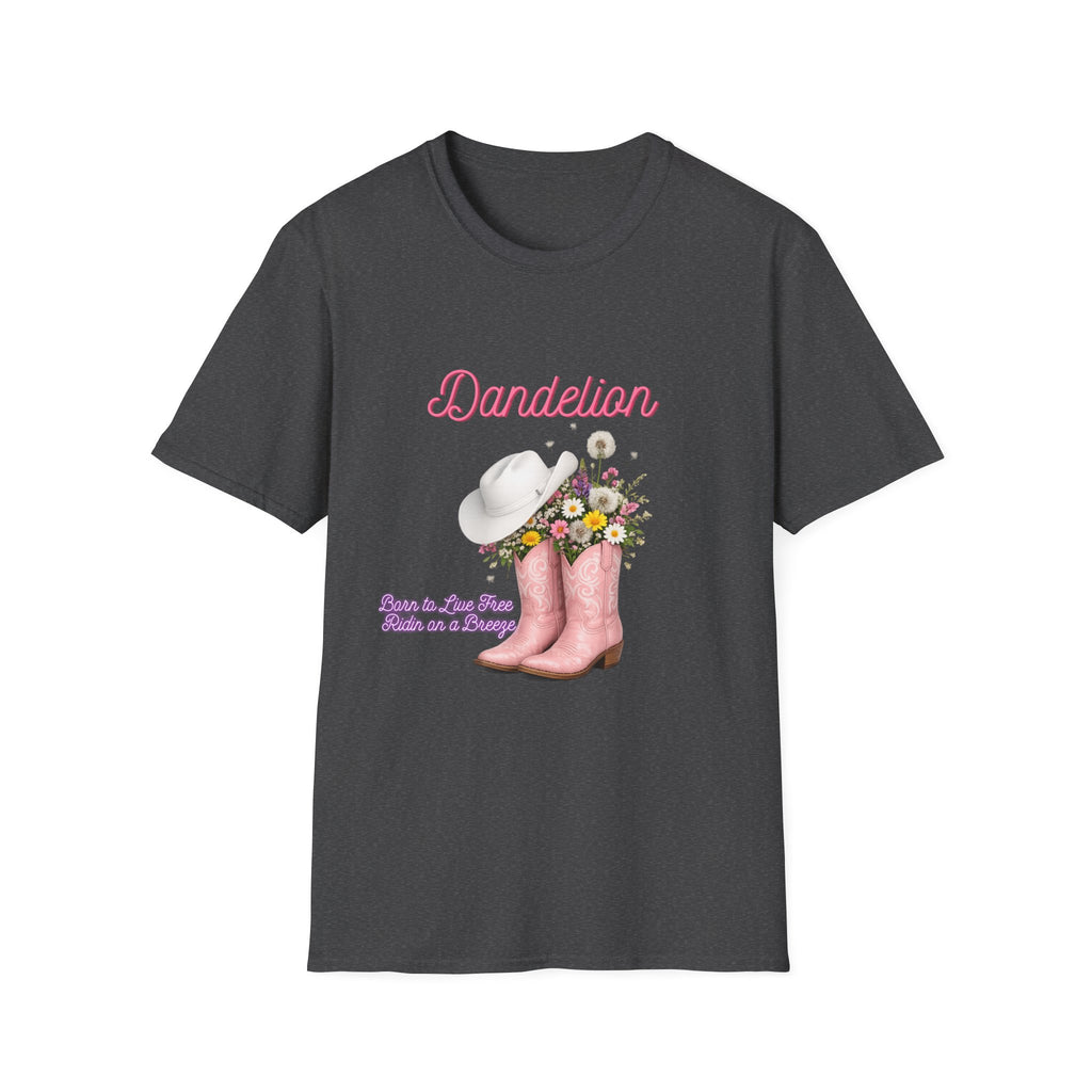 Dandelion Graphic T-Shirt — Floral Cowboy Boots & Hat Tee