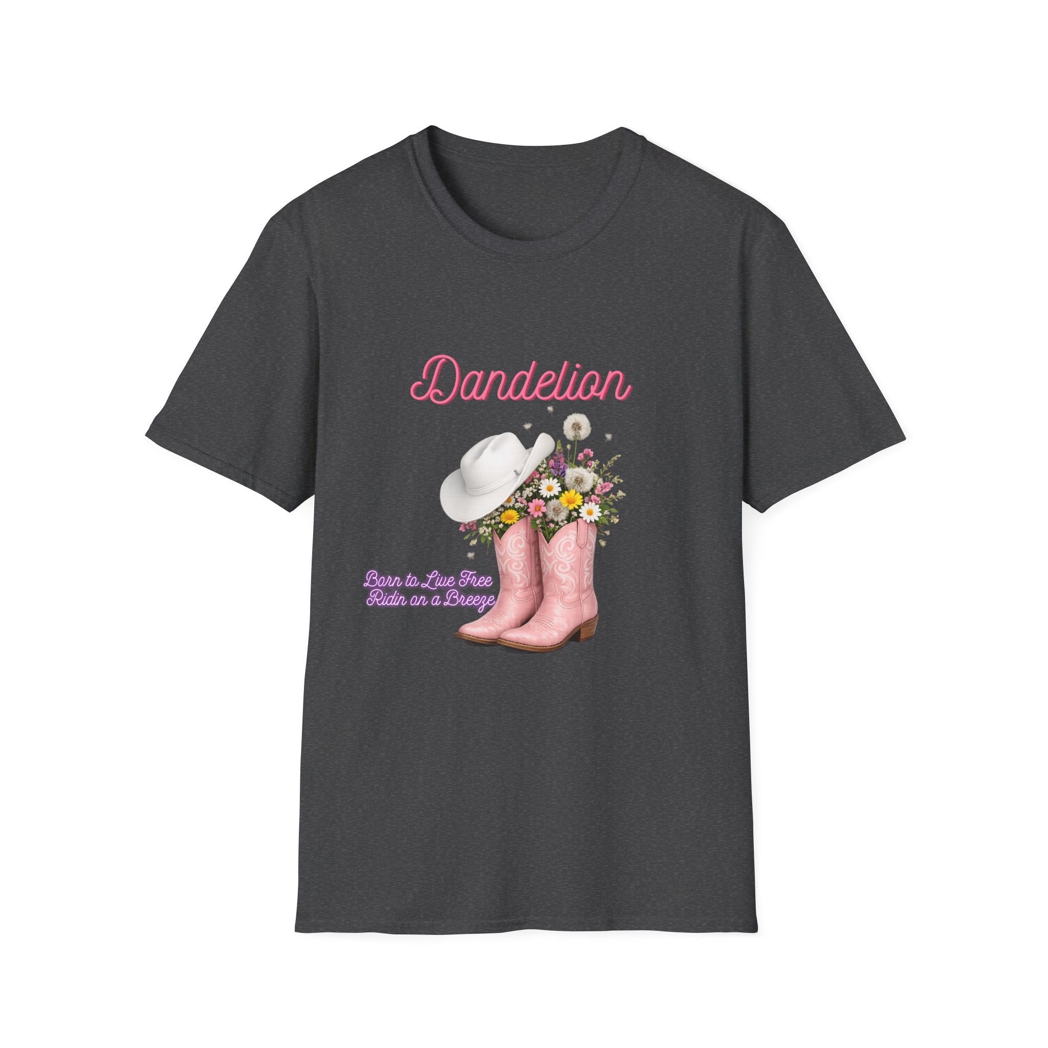 Dandelion Graphic T-Shirt — Floral Cowboy Boots & Hat Tee