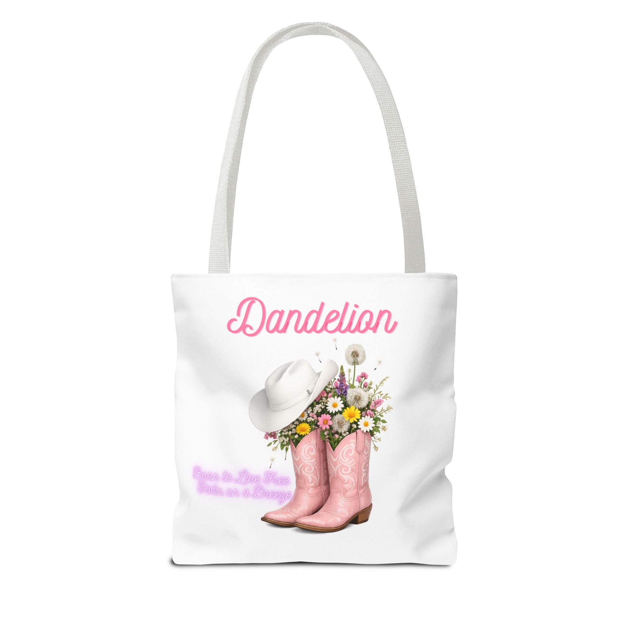 Dandelion Cowboy Boots Tote Bag – Floral Western Canvas Tote