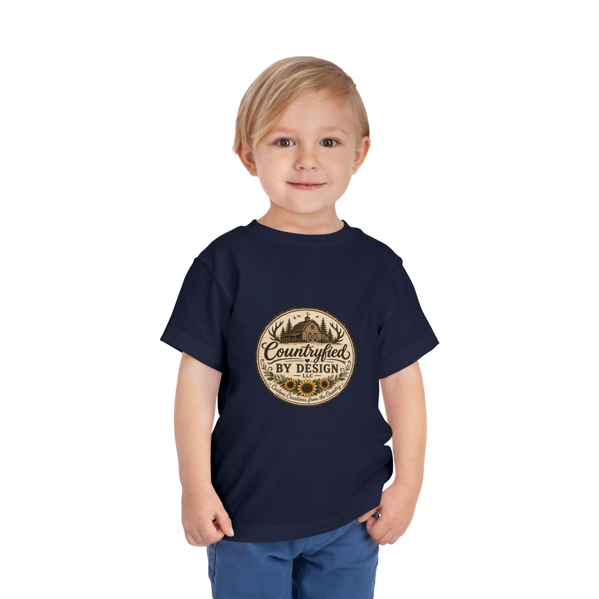 Toddler Tee — “Countryfied by Design” Rustic Farmhouse Graphic