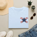 Patriotic Star Tee — Small Distressed Navy Star with Red Stripes