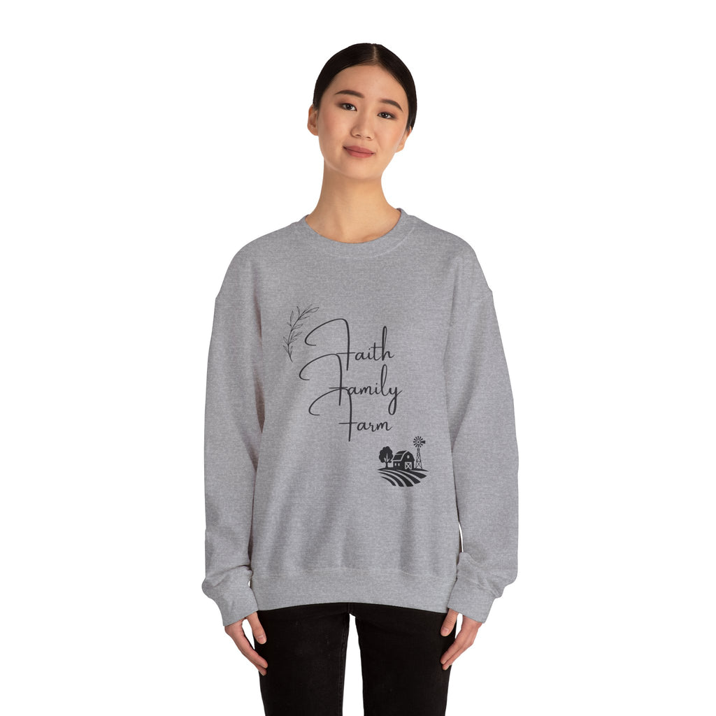 Faith Family Farm Crewneck Sweatshirt – Rustic Farm Life Comfort