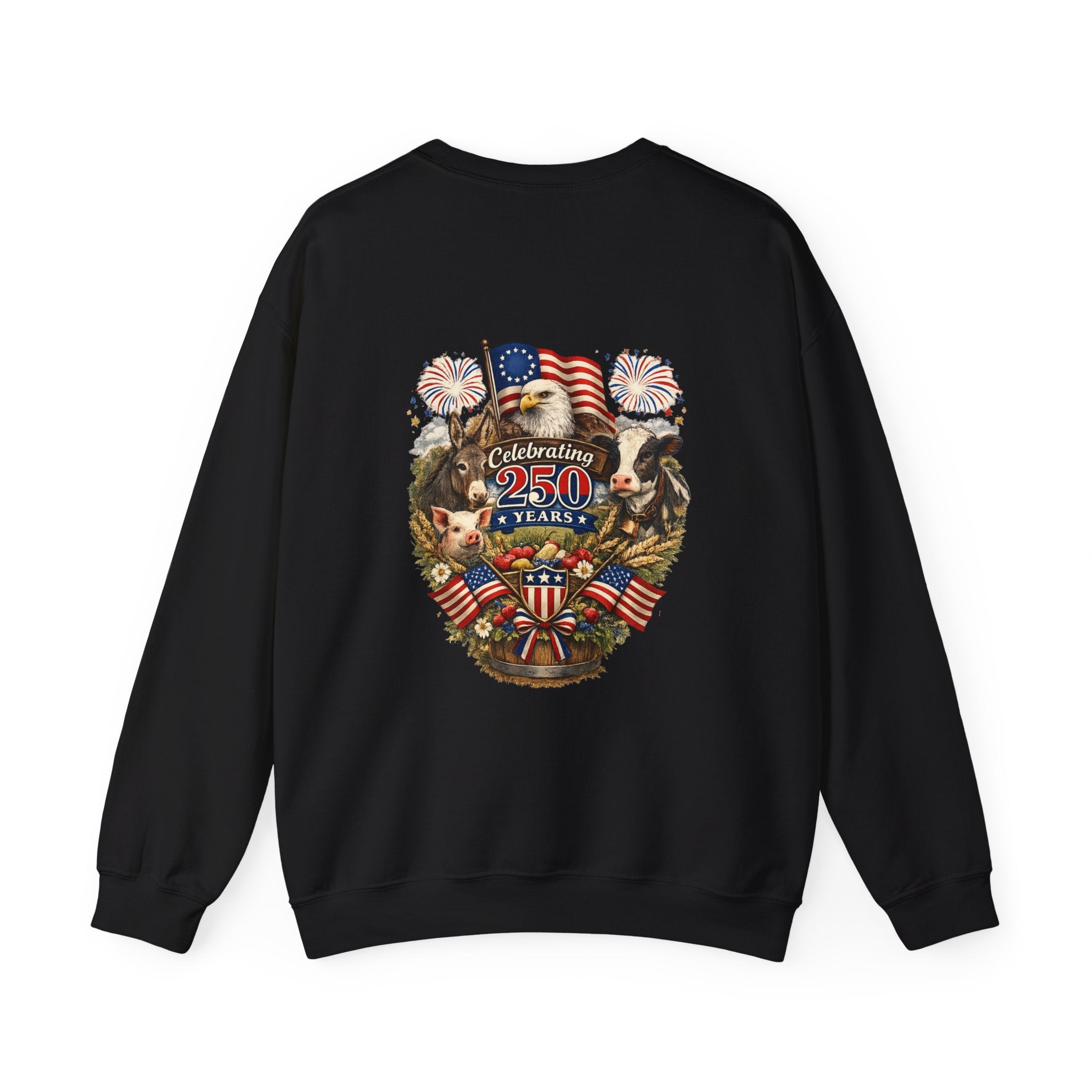 Crewneck Sweatshirt — "Celebrating 250 Years" Patriotic Eagle & Flag Design