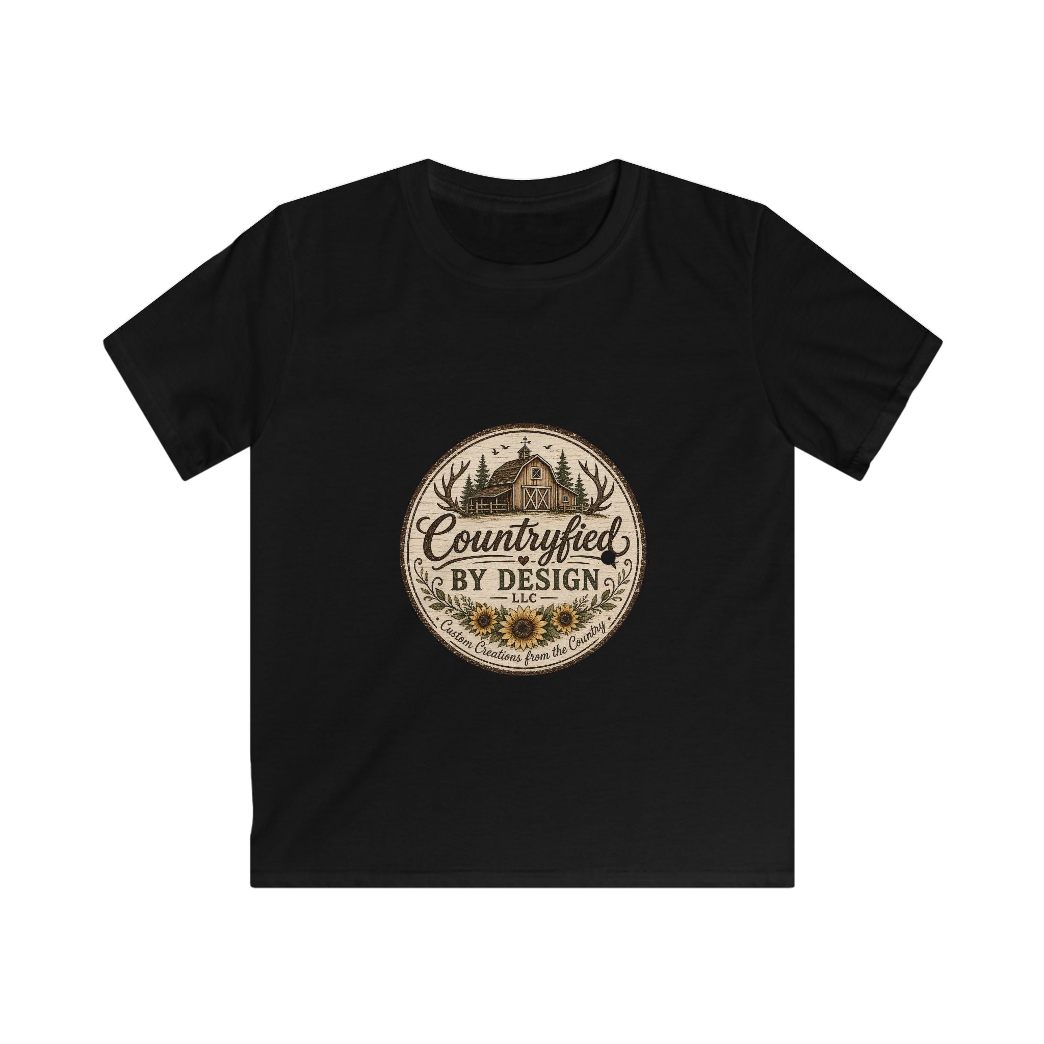 Kids Tee - "Countryfied" Vintage Farm Scene Graphic