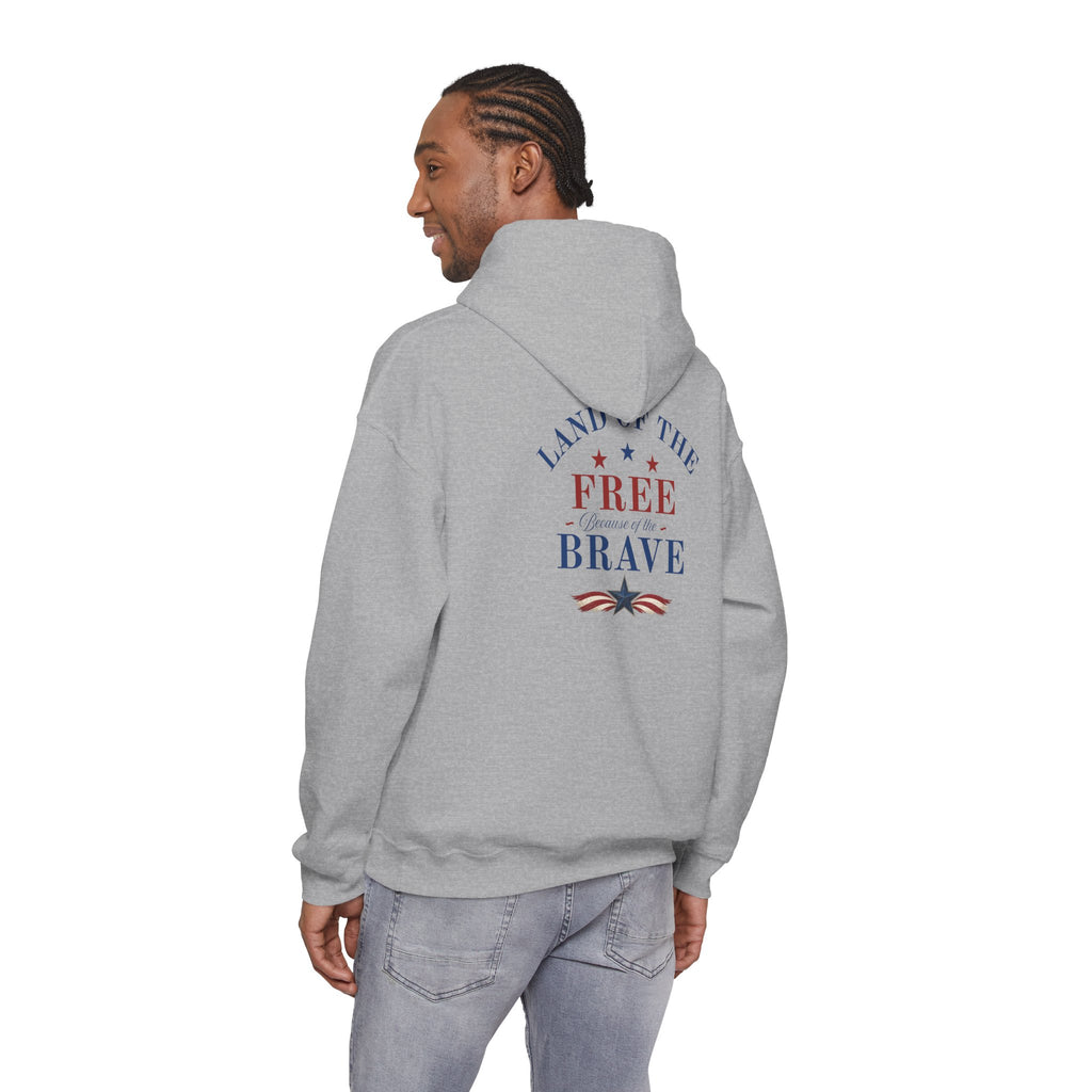 Patriotic Truck Hoodie — "Red White Country" / "Land of the Free, Home of the Brave"