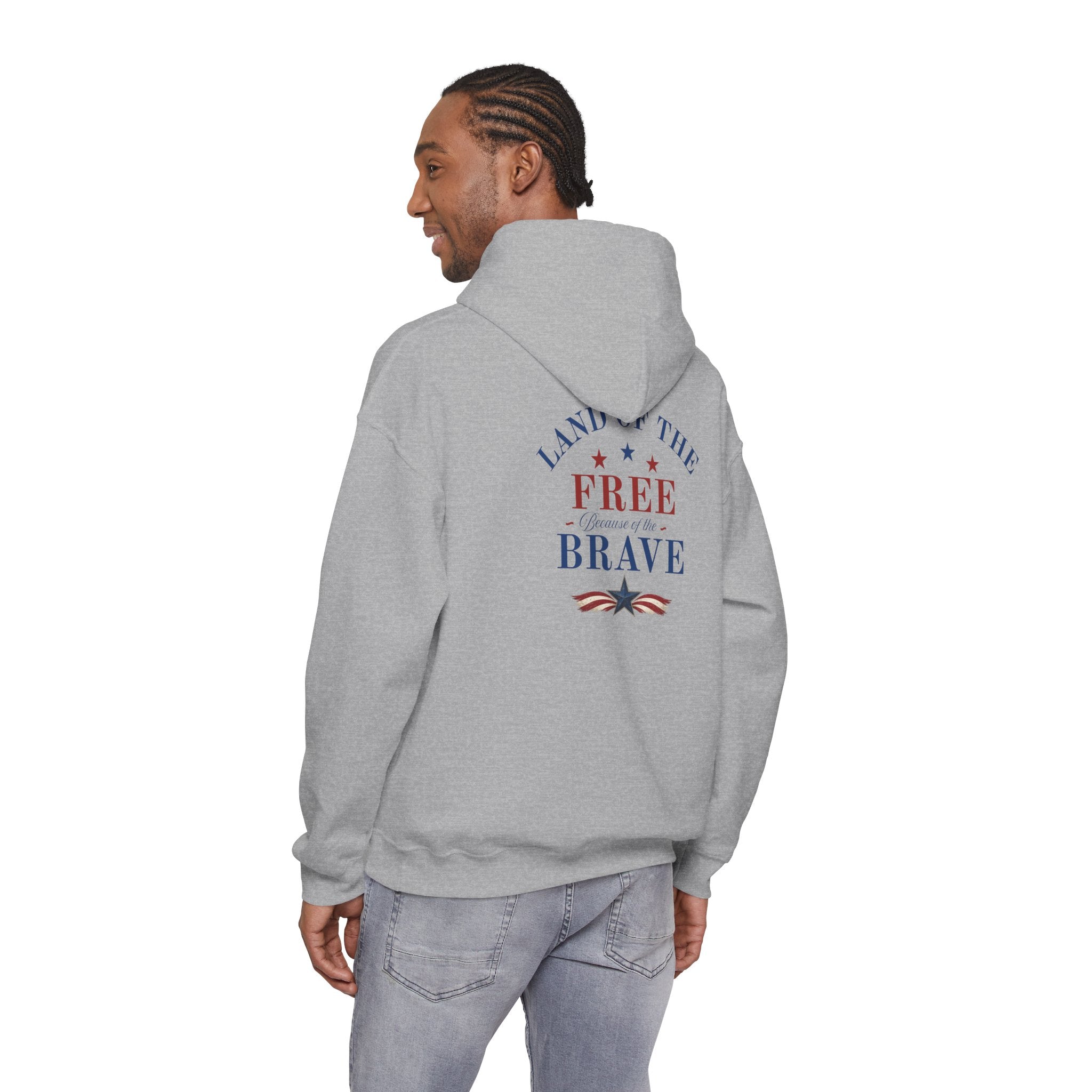 Patriotic Truck Hoodie — "Red White Country" / "Land of the Free, Home of the Brave"