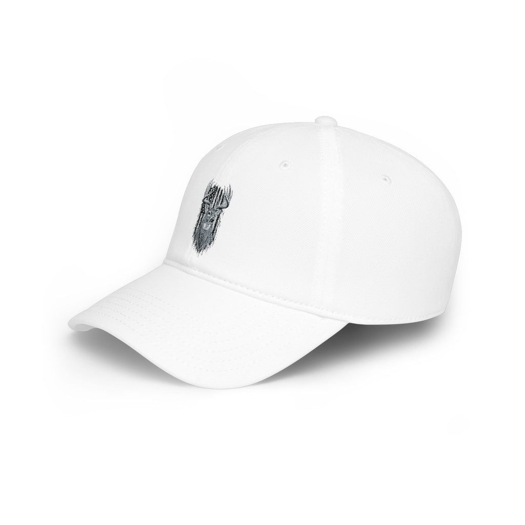 Low Profile Baseball Cap with Silver Viking Helmet Embroidery