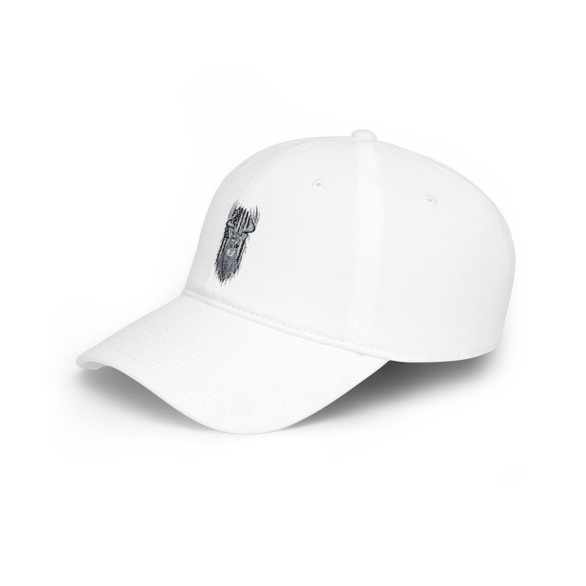 Low Profile Baseball Cap with Silver Viking Helmet Embroidery