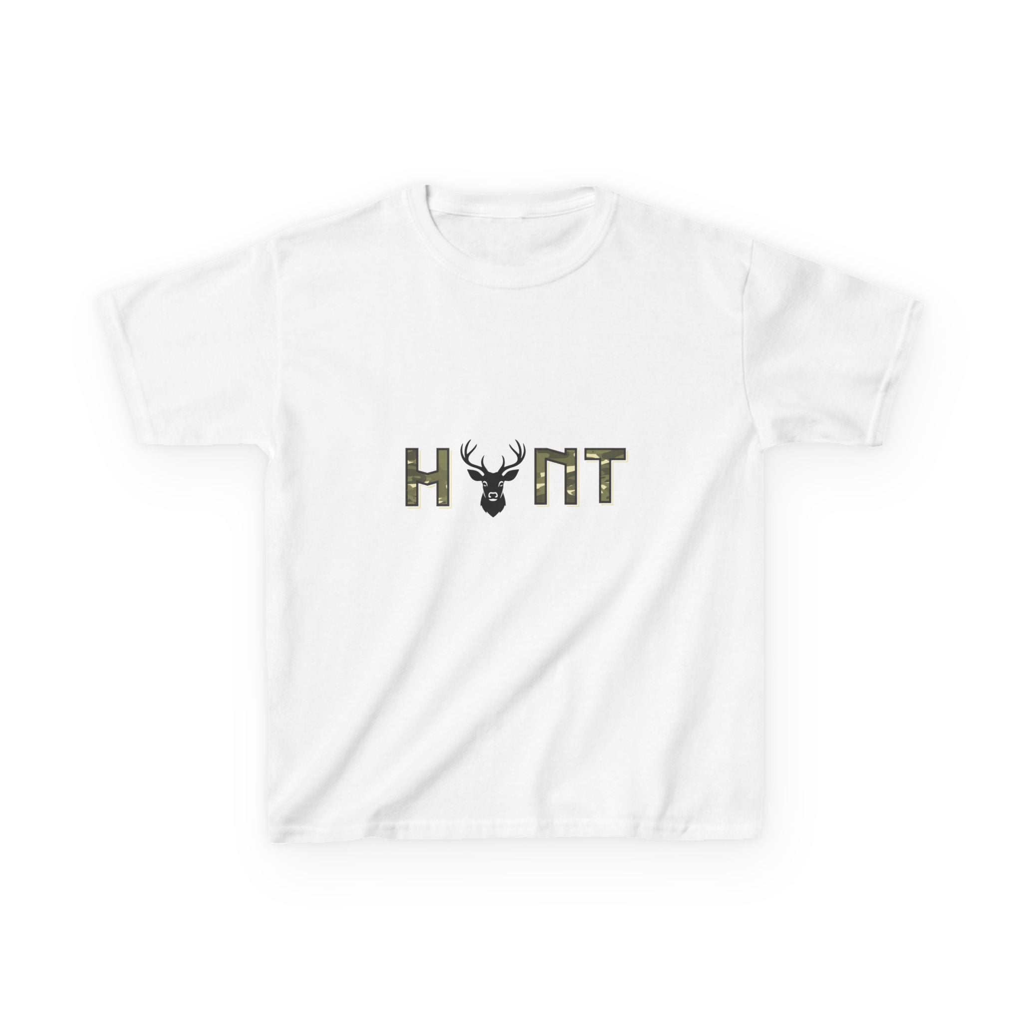Kids 'Hunt' Deer Camo T‑Shirt — Youth Hunting Tee