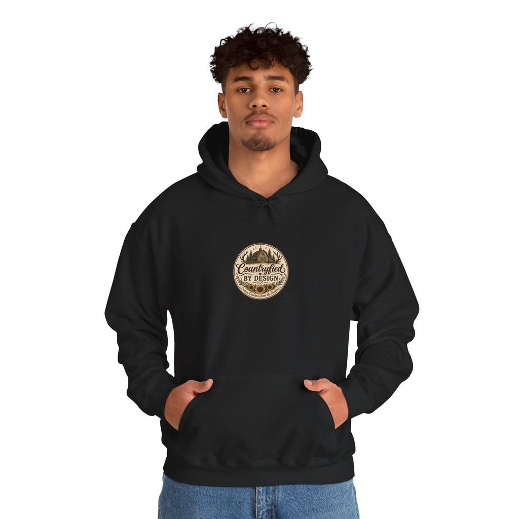 Outdoor Patch Hoodie - 'Campcrafted By Design' Vintage Mountain Emblem