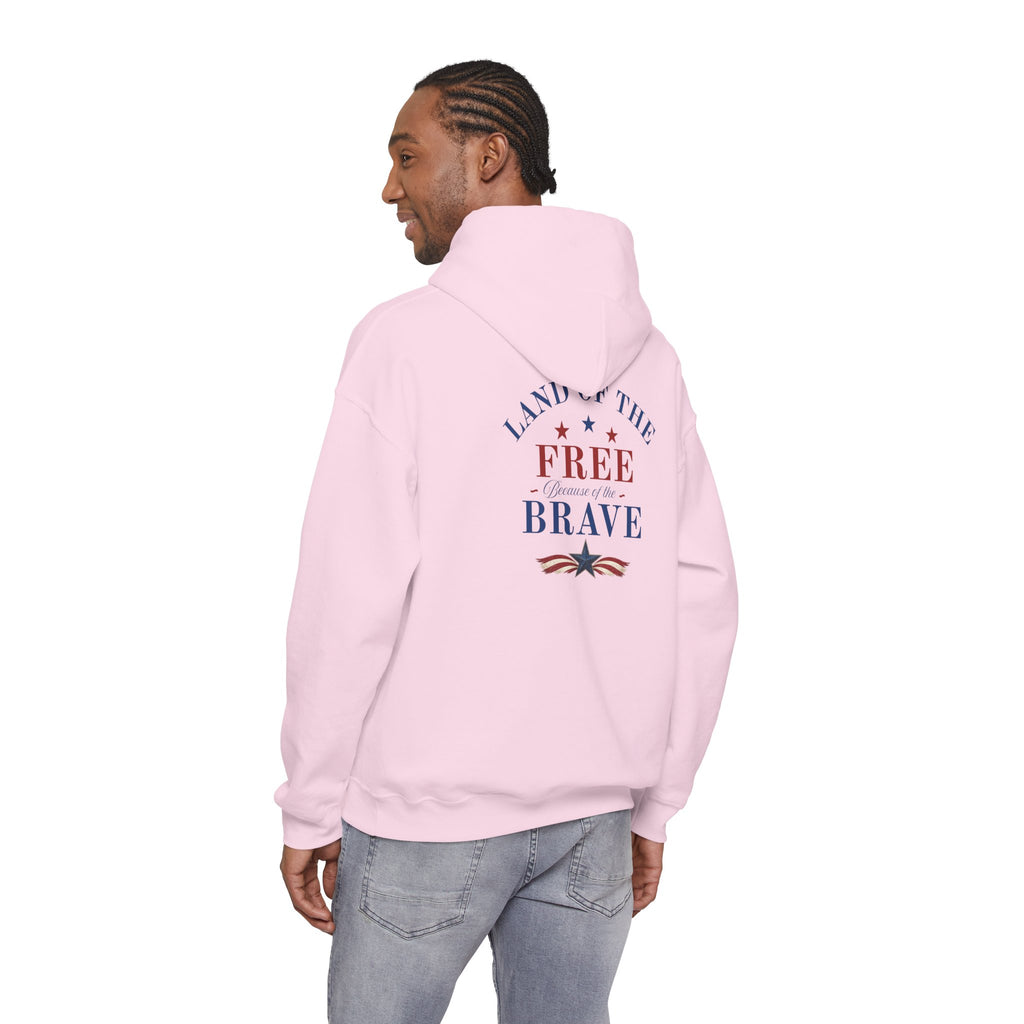 Patriotic Truck Hoodie — "Red White Country" / "Land of the Free, Home of the Brave"